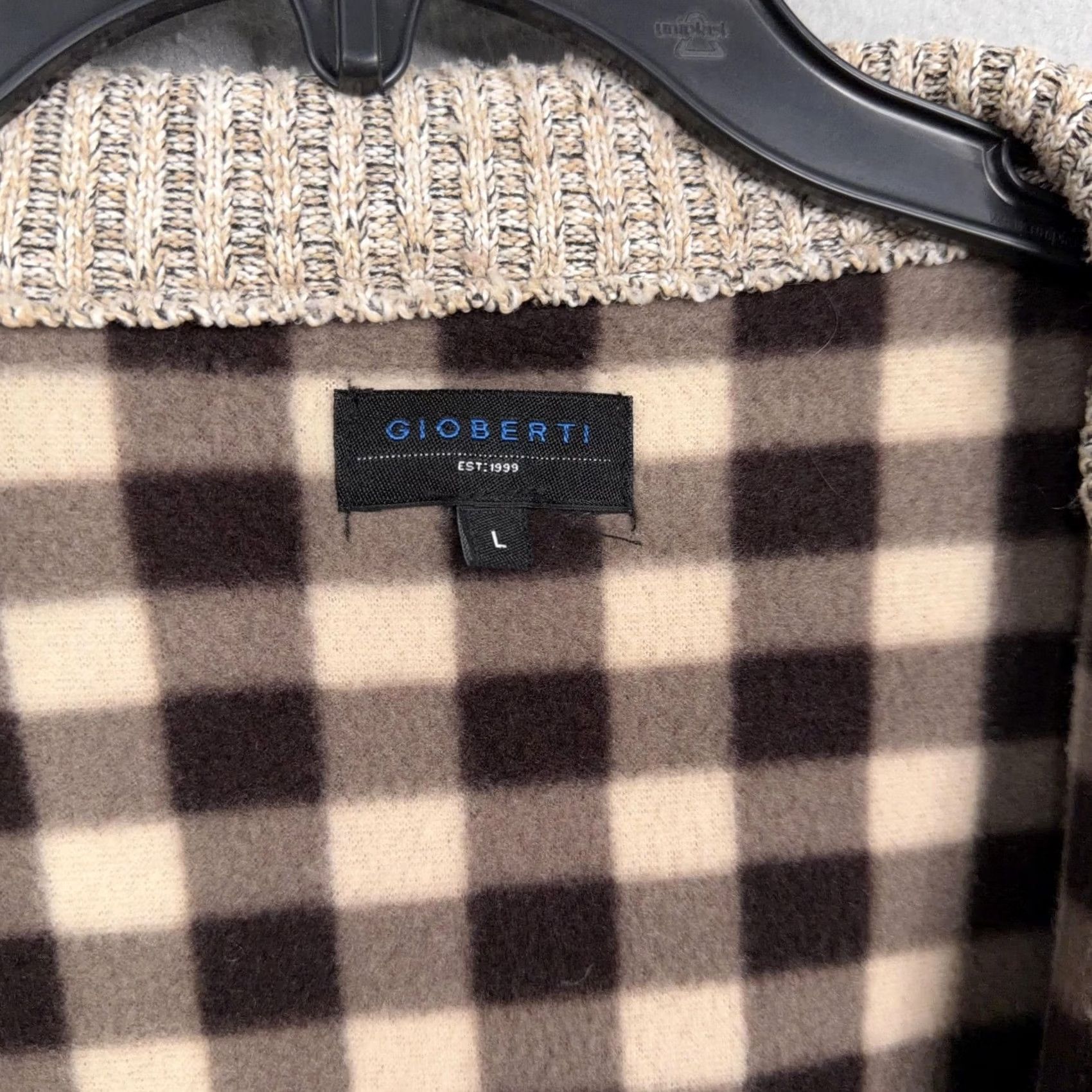 Vintage Gioberti Sweater Mens Large Brown Full Zip Mock Neck Fleece Lined Knit Warm Size US L / EU 52-54 / 3 - 4 Thumbnail