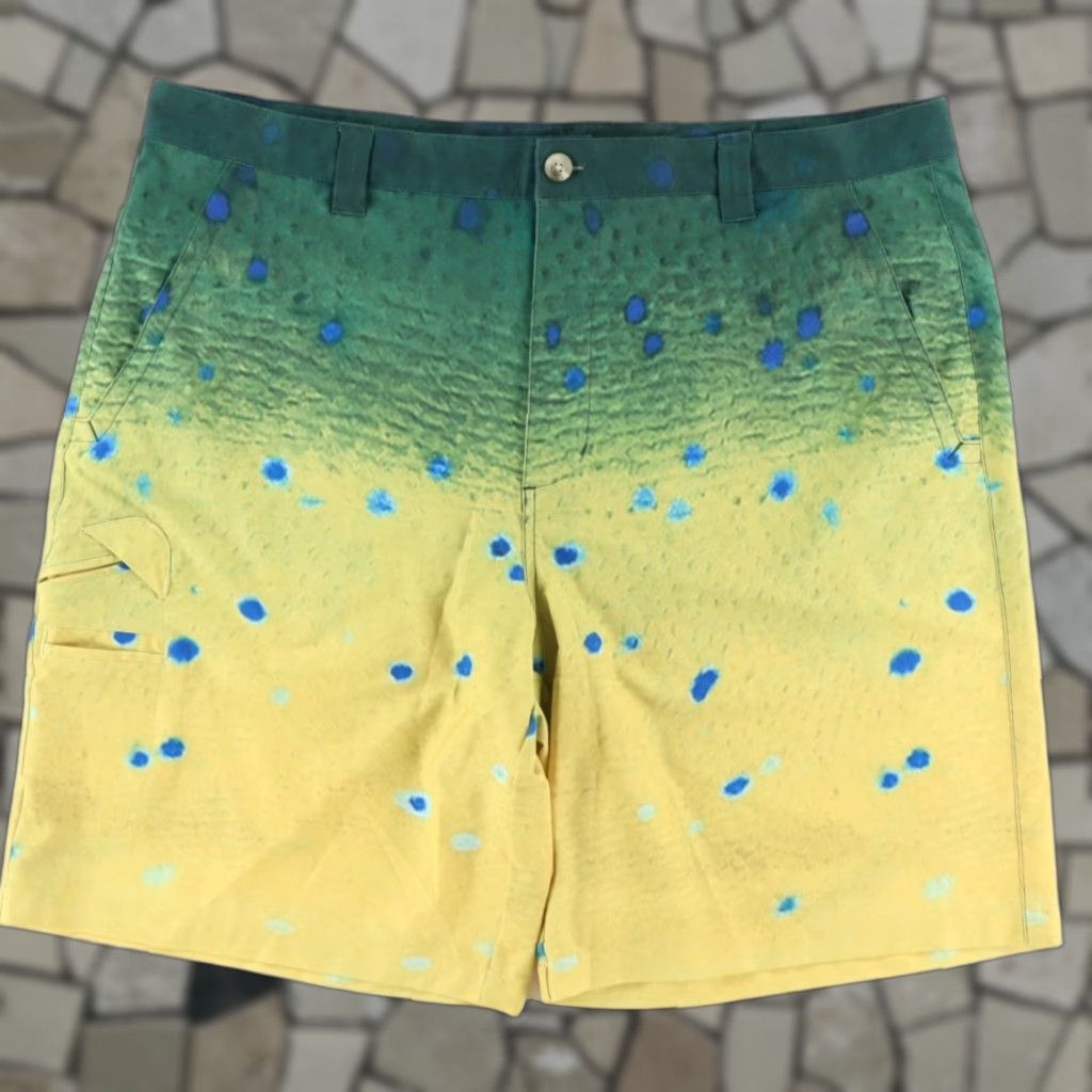Vintage Columbia PFG Fishing Shorts Mahi All Over Print Men's 42 Chino Regular Fit 40-42 Polyester Microfiber Casual Size US 42 / EU 58 - 1 Thumbnail