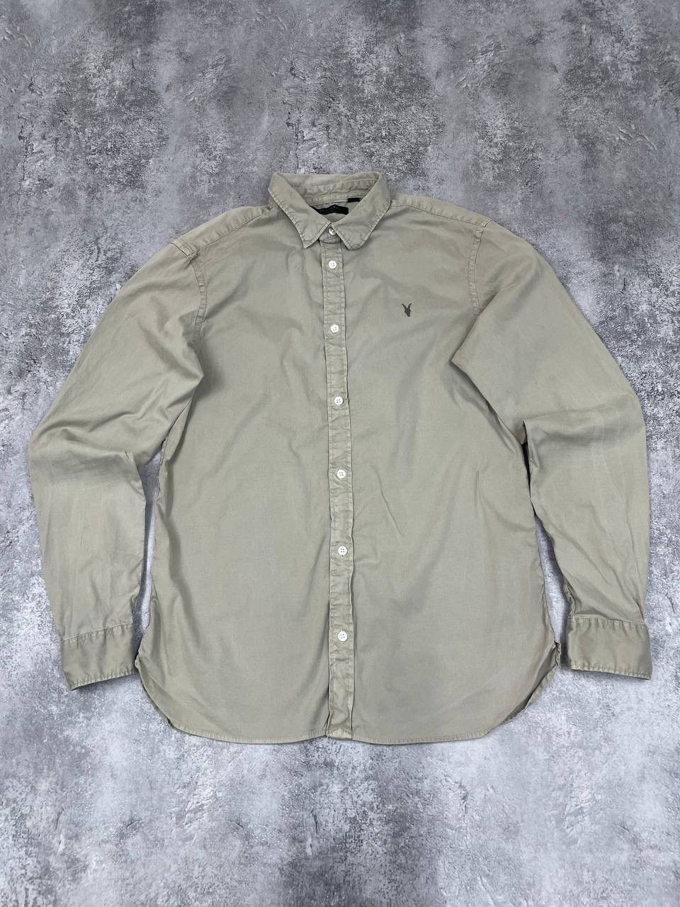 Allsaints AllSaints Men Cotton Button Up Shirt Beige Long Sleeve SizeM Size US M / EU 48-50 / 2 - 1 Thumbnail