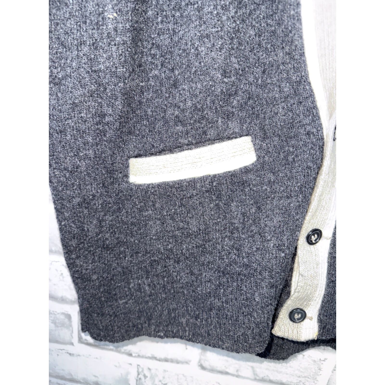 Vintage VTG Welgrume LAMBS Wool Knit Sweater SWEATER VEST CARDIGAN USA Mens L Gray 1960s Grunge Size US L / EU 52-54 / 3 - 3 Thumbnail