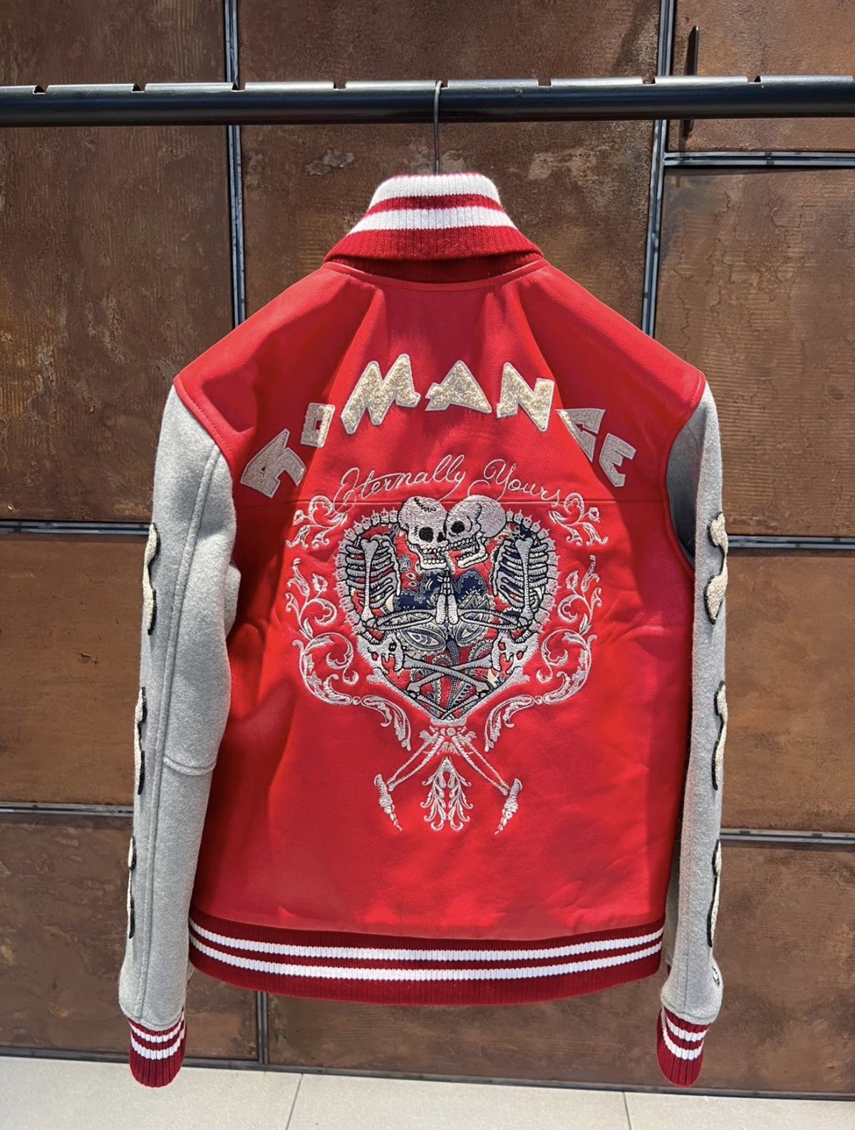 Other Red Leather Varsity Jacket Lana Wool New Size US M / EU 48-50 / 2 - 2 Thumbnail