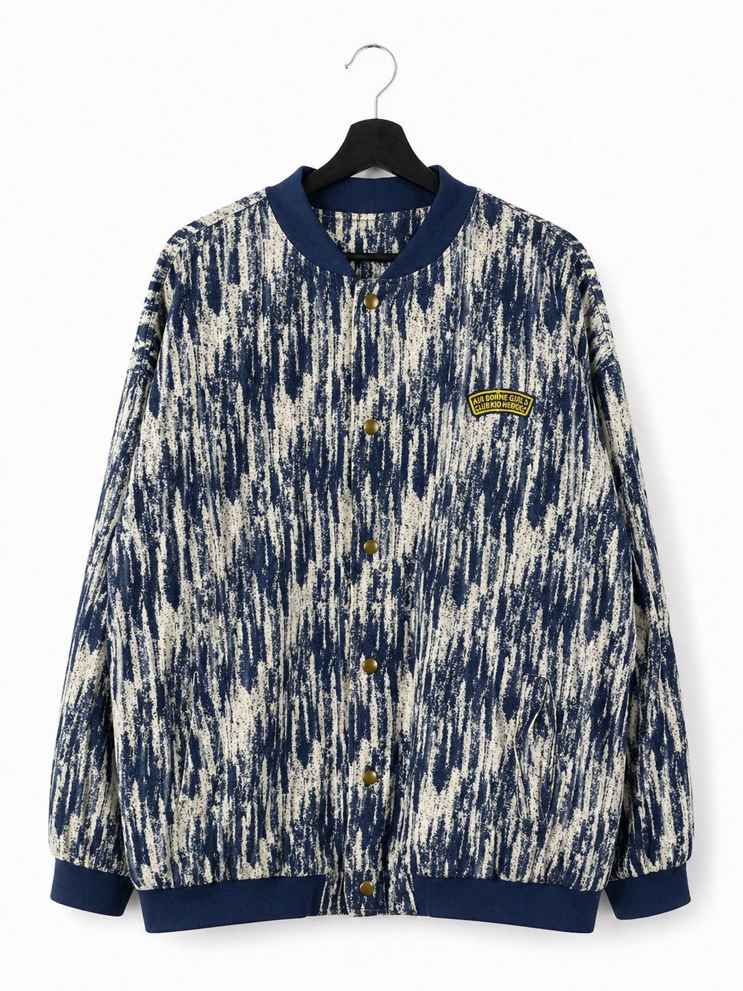 Vintage Struggle Abstract Pattern Jacket Blue Cream Snap Button Size US XL / EU 56 / 4 - 1 Thumbnail