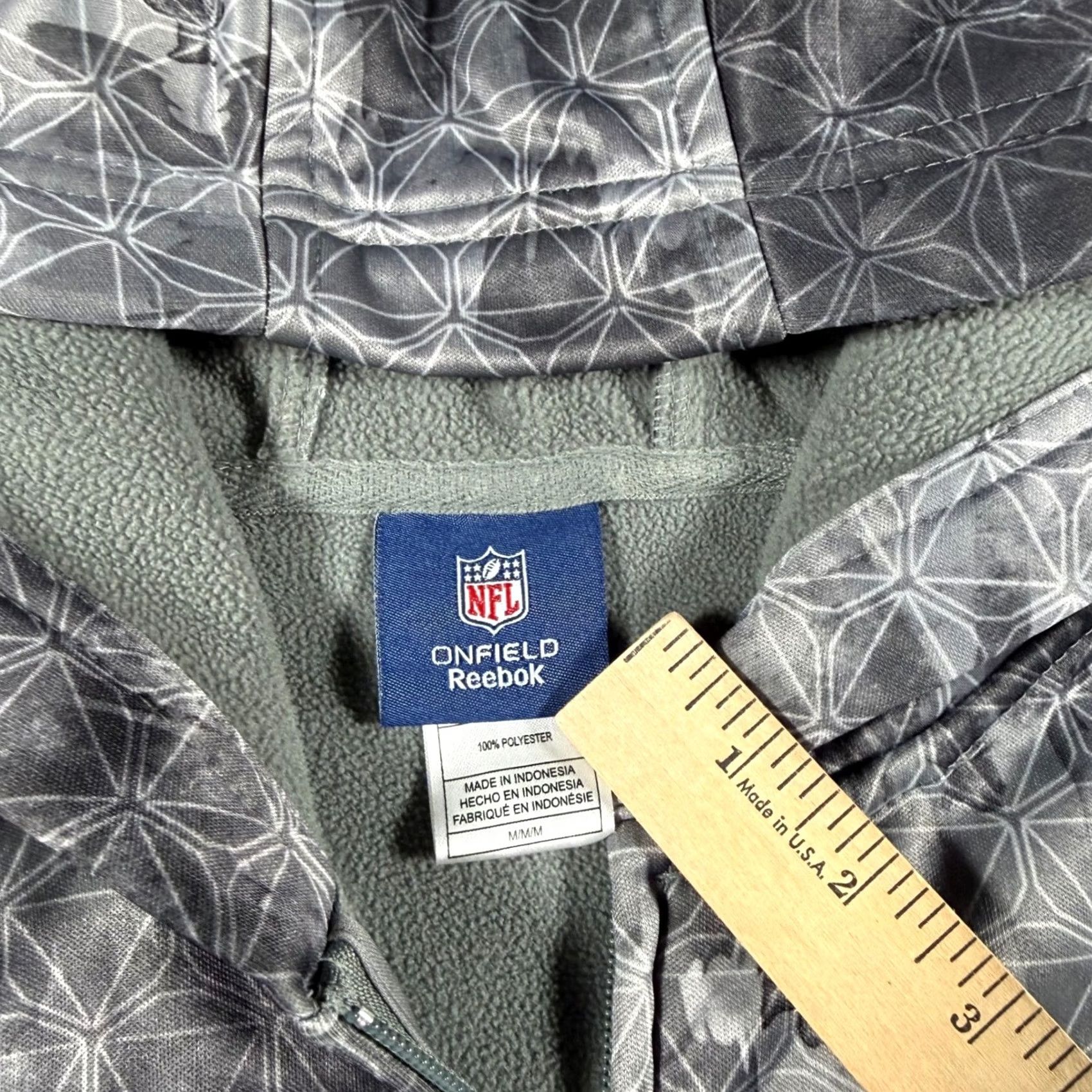 Reebok Reebok Mens Full Zip Hoodie Jacket - Buffalo Bills NFL Onfield Grey Camo AOP Size US M / EU 48-50 / 2 - 6 Thumbnail