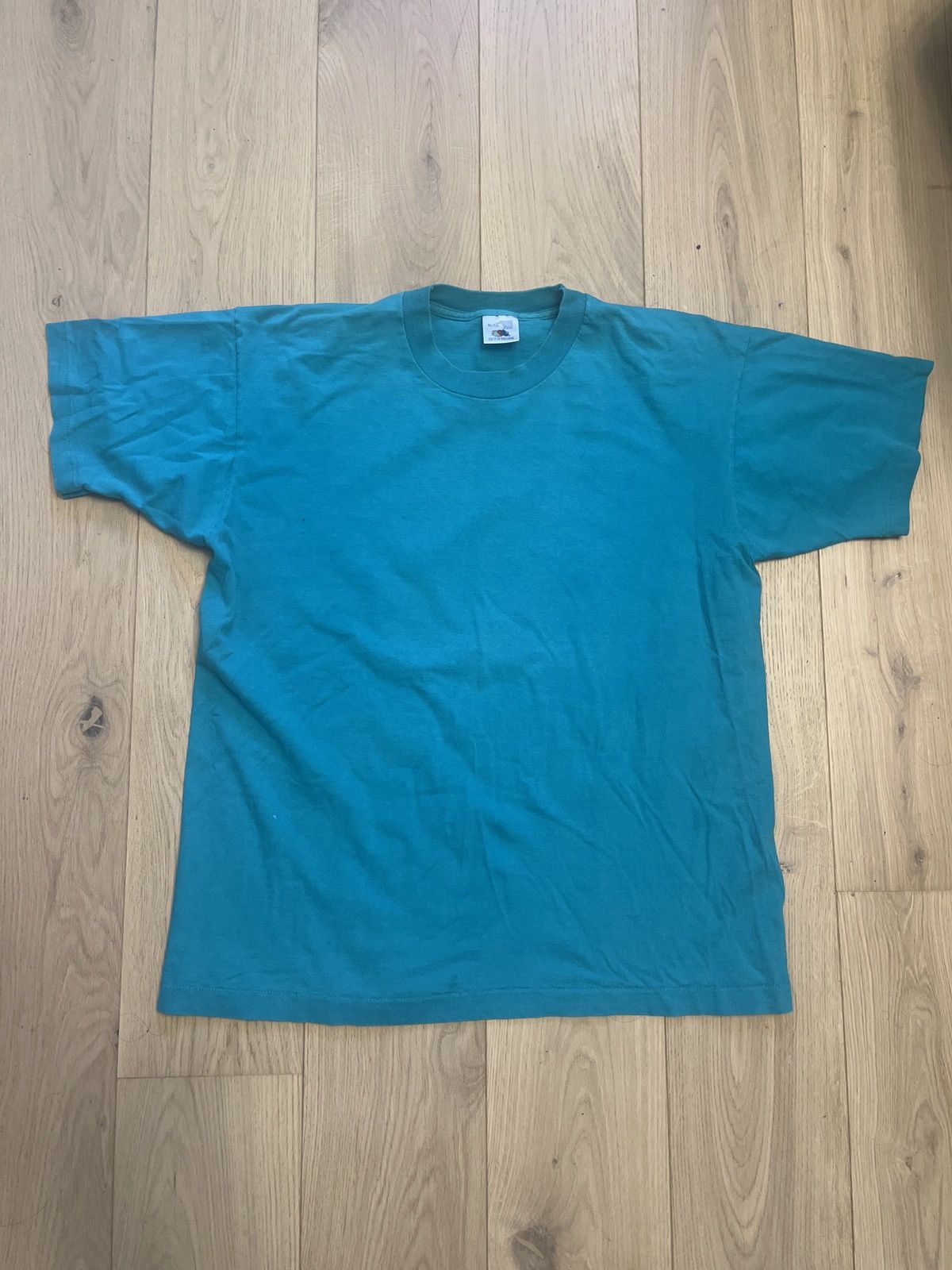 Fruit Of The Loom 1990’s fruit of the loom teal single stitch t-shirt Size US XL / EU 56 / 4 - 1 Thumbnail