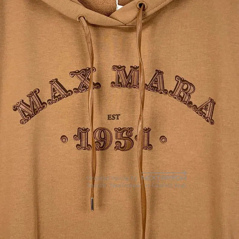 Max Mara Max Mara Brown Logo Letter Hooded Drawstring Long Sleeve S Size M / US 6-8 / IT 42-44 - 4 Thumbnail