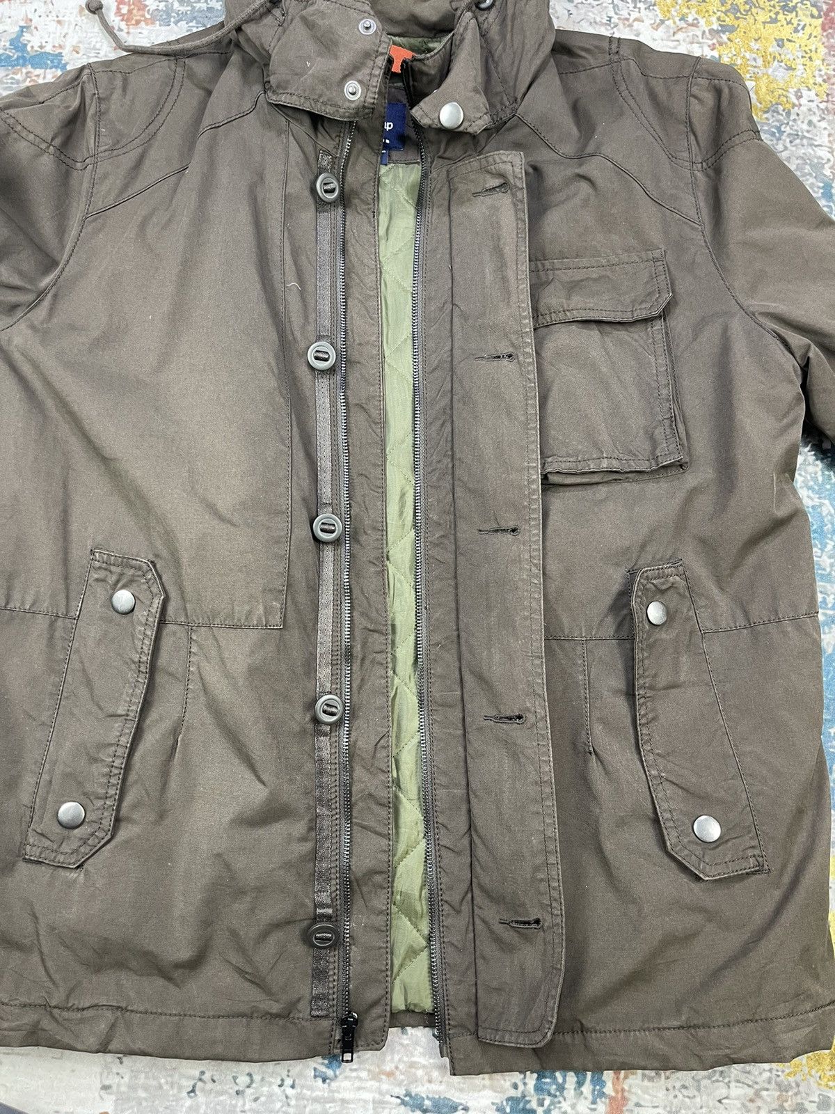 Gap GAP Padded Waxed Deck Coat Dark Olive Fall 13 Size US XL / EU 56 / 4 - 8 Thumbnail