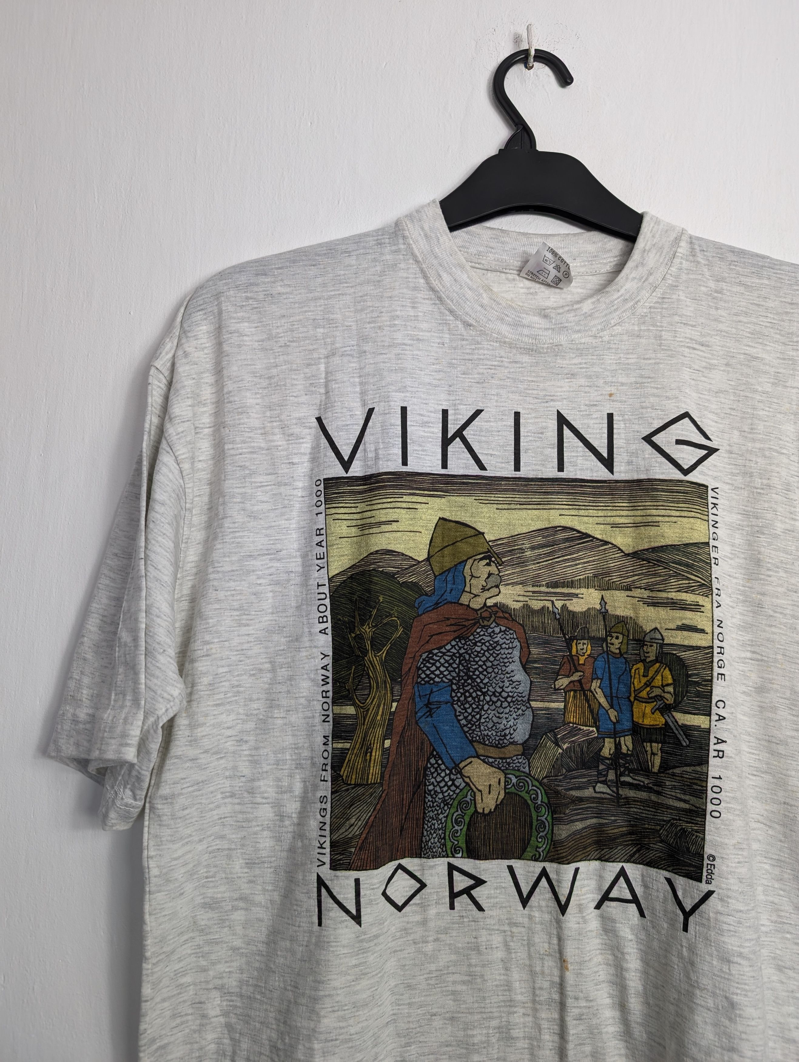 Vintage Vintage 90s Viking Norway Graphic Tee Size US M / EU 48-50 / 2 - 2 Thumbnail