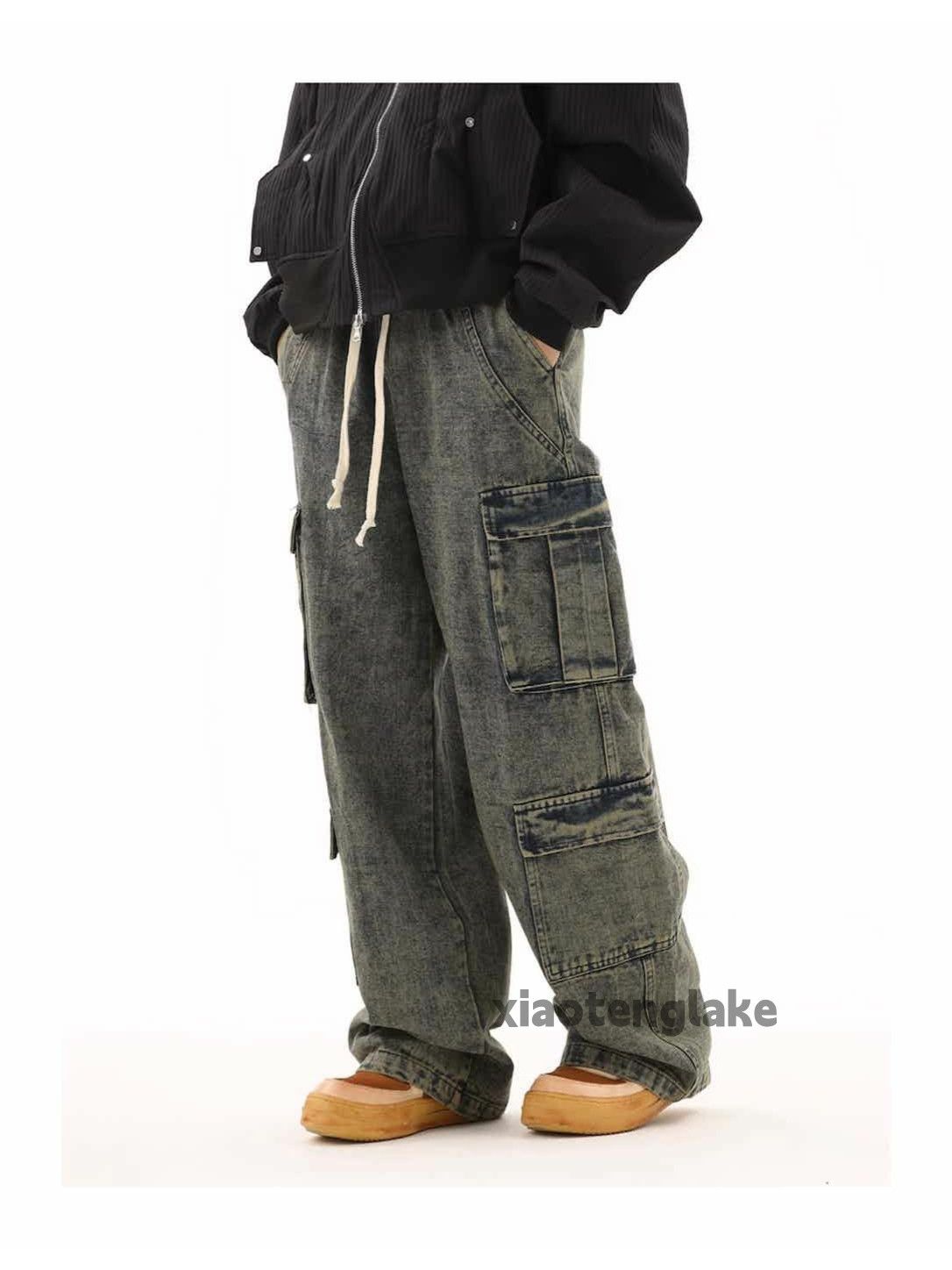 Jean × Vintage washed faded utility skate hiphop loose cargo jeans Size US 34 / EU 50 - 7 Thumbnail