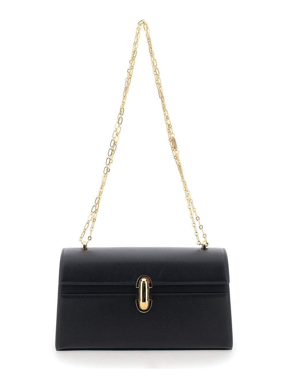 Savette Shoulder Bag 'CHAIN SYMMETRY' with Smooth Black Leather Chain Detail for Women Size ONE SIZE - 1 Thumbnail