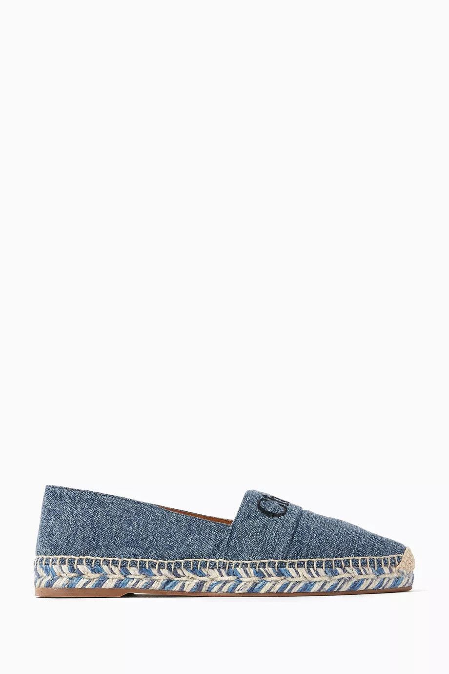 Chloe o1loc1c0325 CHC23 Piia Flat Espadrilles in Blue Size US 7 / IT 37 - 1 Thumbnail