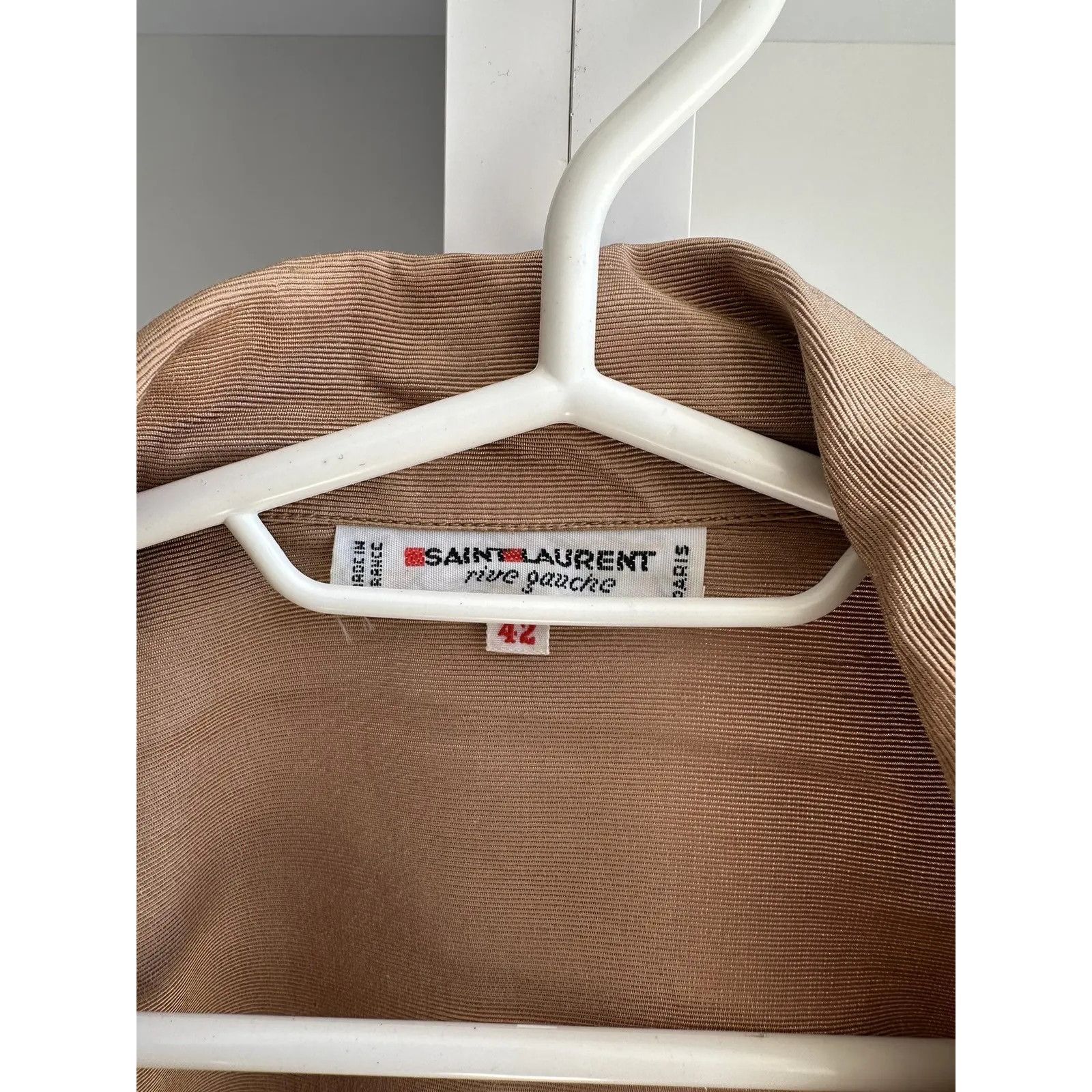Saint Laurent Paris Vintage Saint Laurent Paris Rive Gauche Satin Blazer 80s Size L / US 10 / IT 46 - 15 Thumbnail