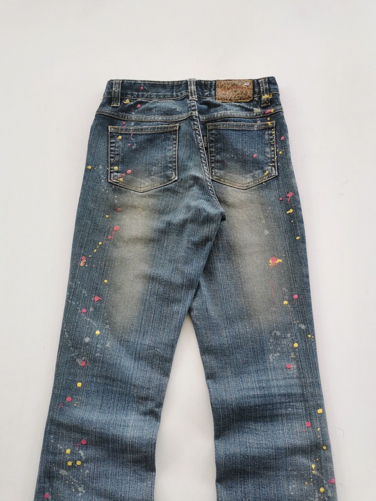 Japanese Brand Avira Pink Flare Paint Splash Denim Jeans Size 25" / US 0 / IT 36 - 8 Thumbnail