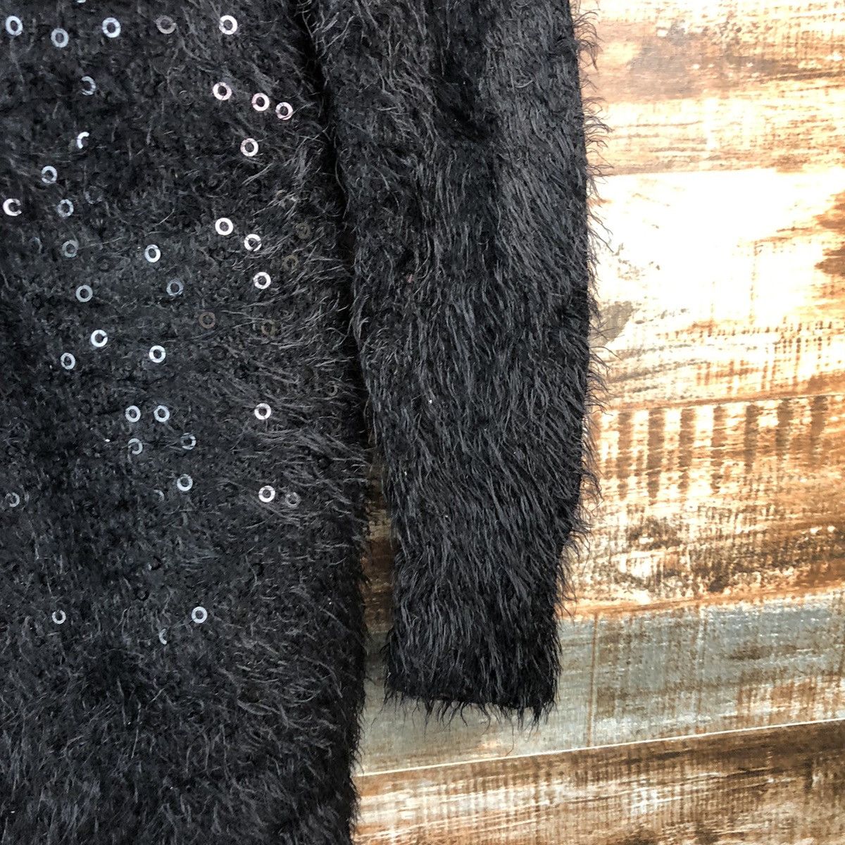 Homespun Knitwear × Japanese Brand DL Chuxxx Black mohair shaggy fur Knitwear #C050 Size S / US 4 / IT 40 - 8 Thumbnail