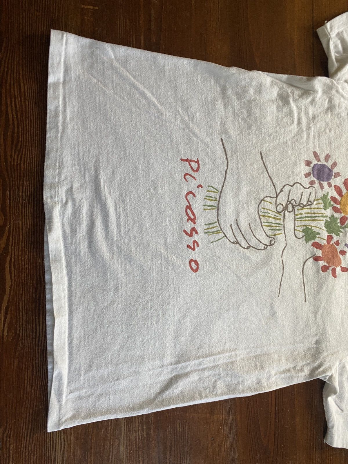 Hanes × Vintage Vintage 80’s Picasso Bouquet of Peace Single Stitch Tee Size US M / EU 48-50 / 2 - 9 Thumbnail