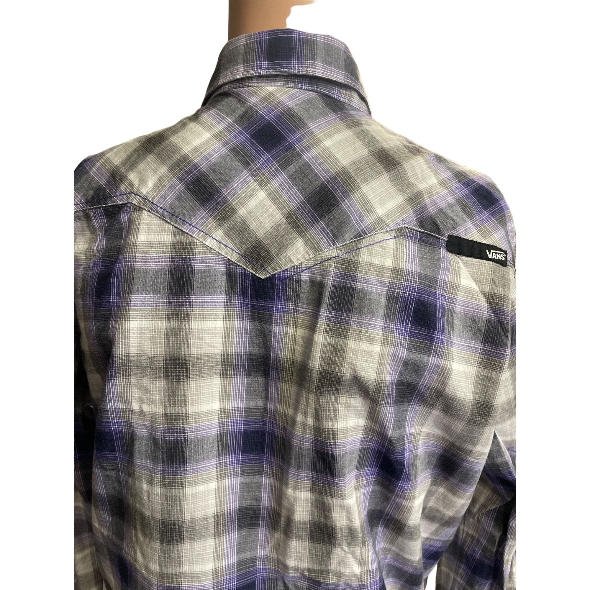 Vans VANS Men's Purple Plaid Long Sleeve Shirt/Snap Button Size M Size US M / EU 48-50 / 2 - 4 Thumbnail