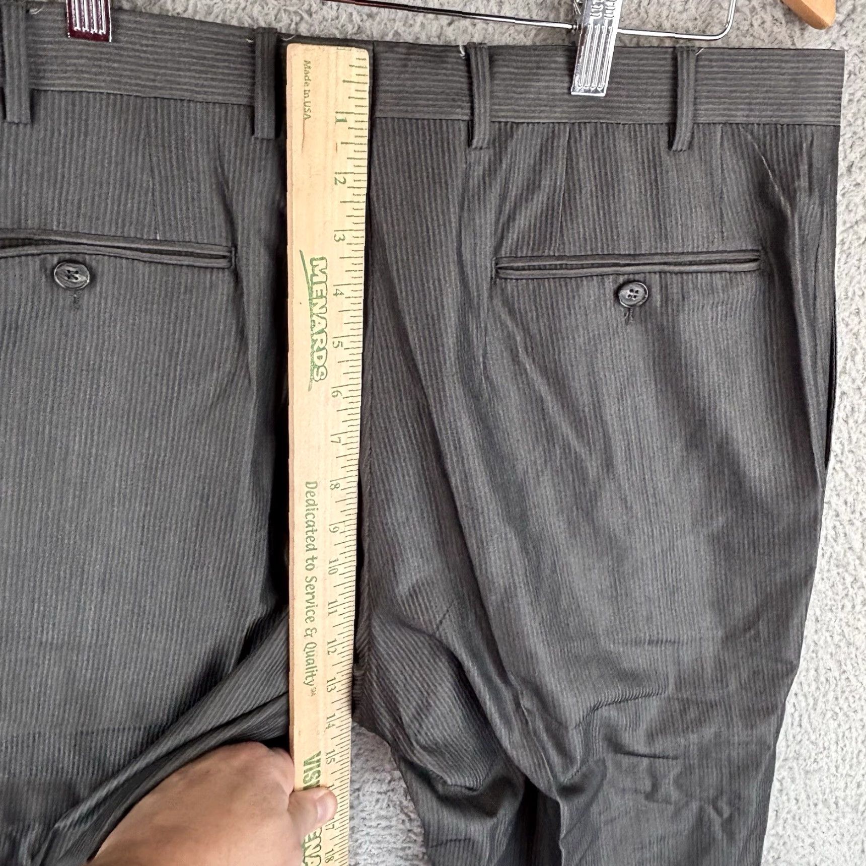 Canali Canali Dress Pants Mens 34x28 Gray Stripe Flat Front Wool Slacks Made Italy Pants Regular Mens Gray Wool Slacks Size US 34 / EU 50 - 7 Thumbnail