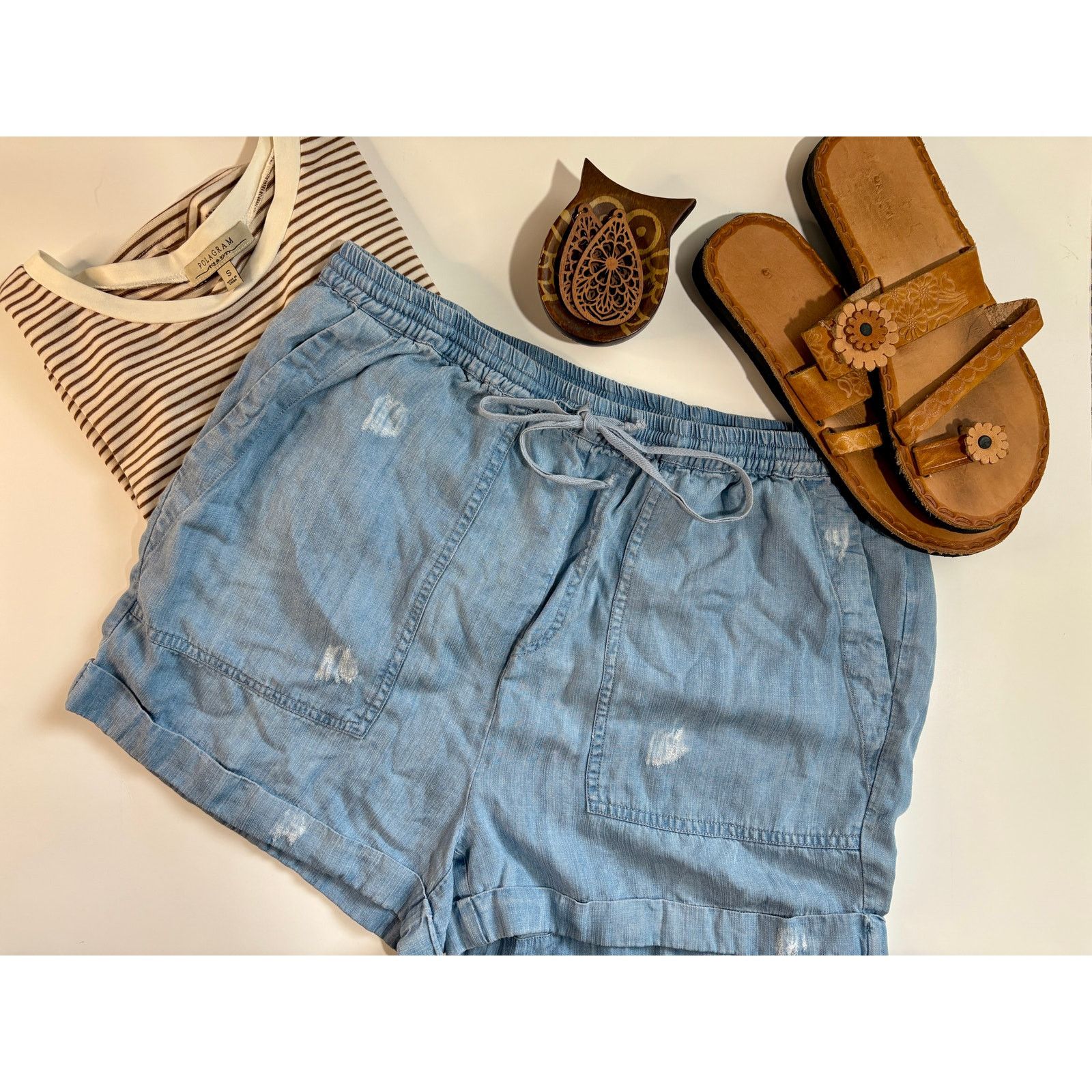 Nordstrom Light Blue Women's Shorts Size 30" / US 8 / IT 44 - 2 Thumbnail