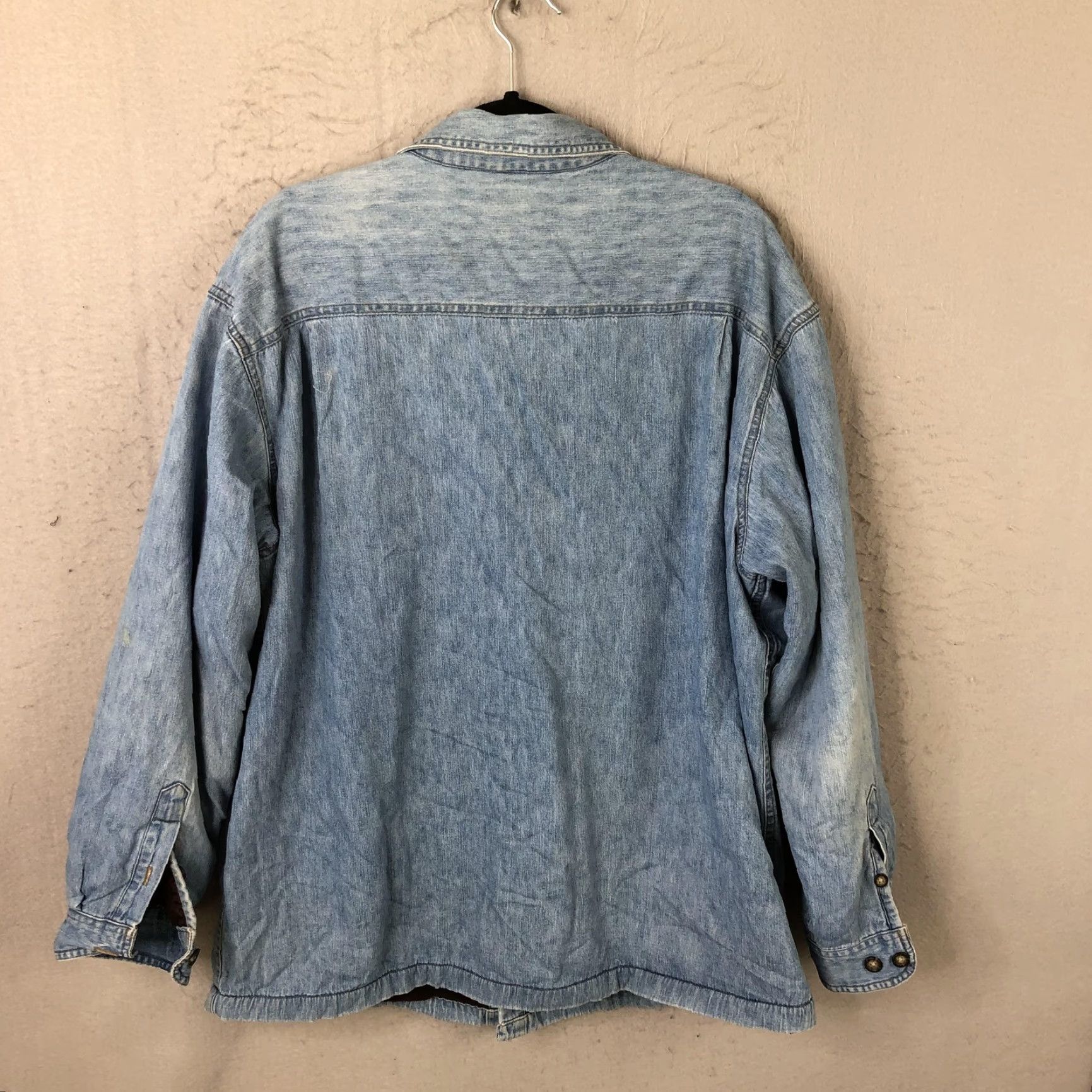 Vintage St. John's Bay Jacket Mens XL Blue Denim Fleece Lined Shacket Workwear Grunge Size US XL / EU 56 / 4 - 2 Thumbnail