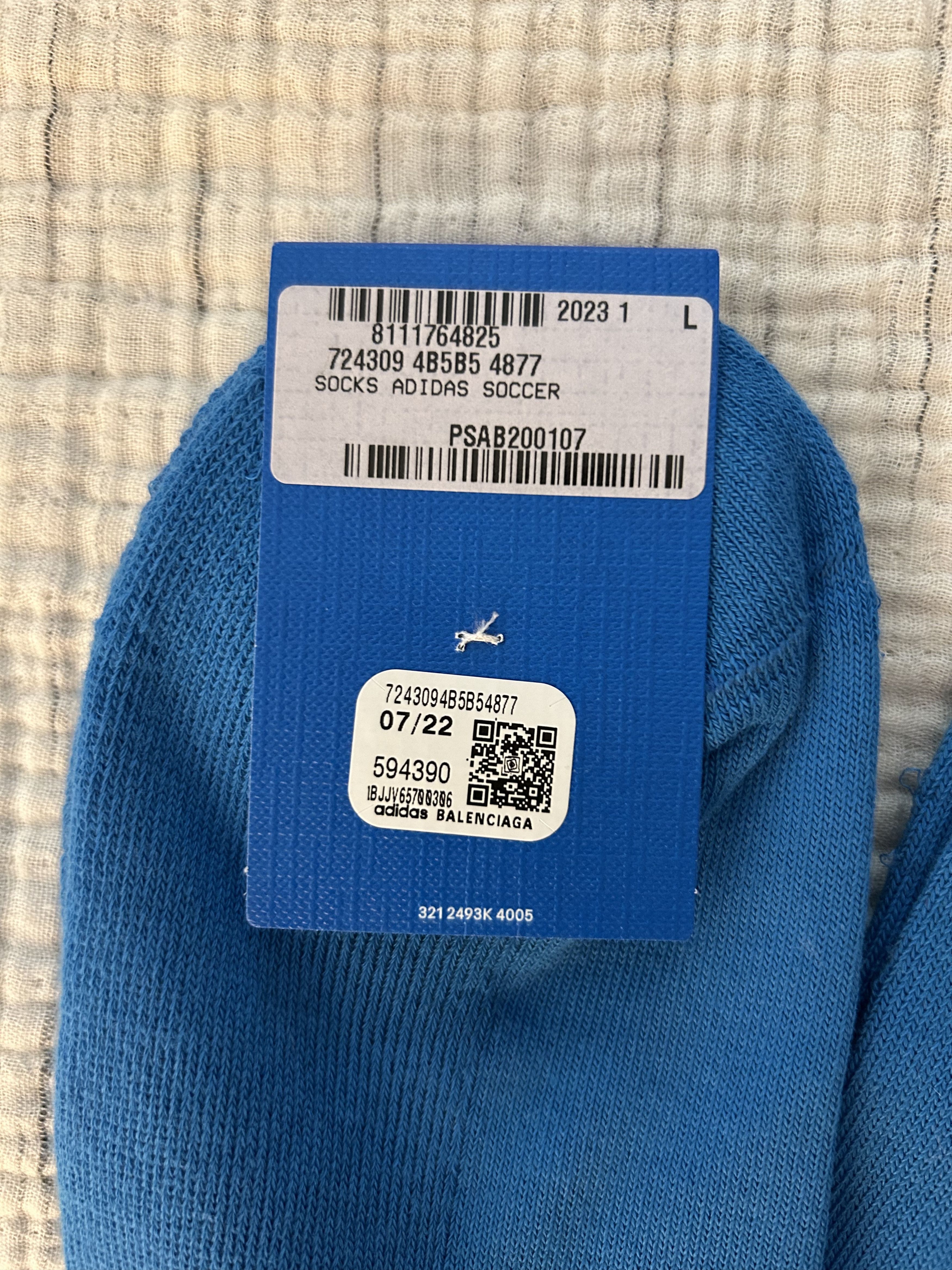 Balenciaga Adidas Balenciaga Blue Soccer Socks Size ONE SIZE - 3 Thumbnail