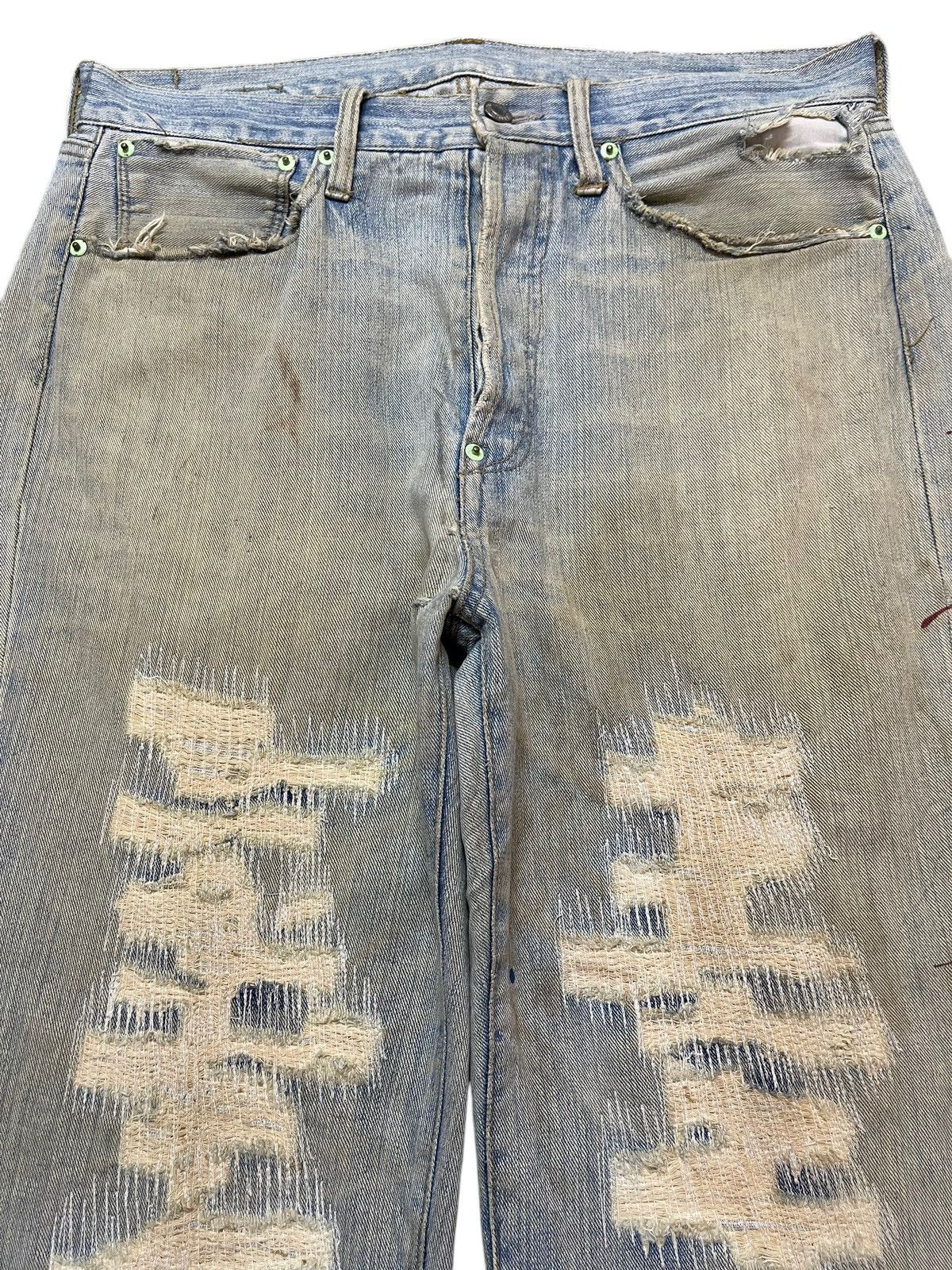 14th Addiction Vintage Japanese Brand Mud Wash Distress Paint Splatter Jean Size US 34 / EU 50 - 3 Thumbnail