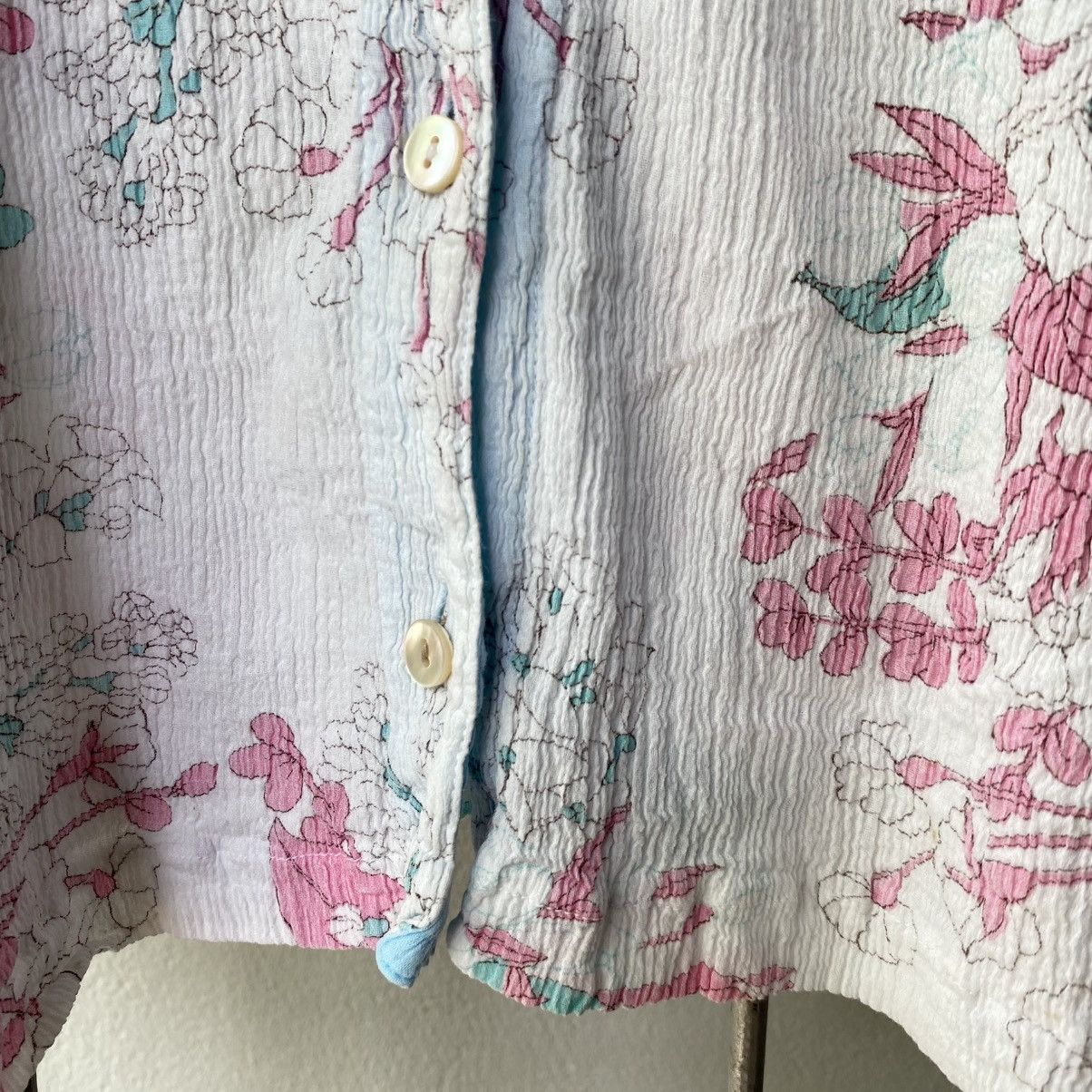 Tsumori Chisato Tsumori Chisato White Floral Print Long Sleeve Blouse Size XS / US 0-2 / IT 36-38 - 6 Thumbnail