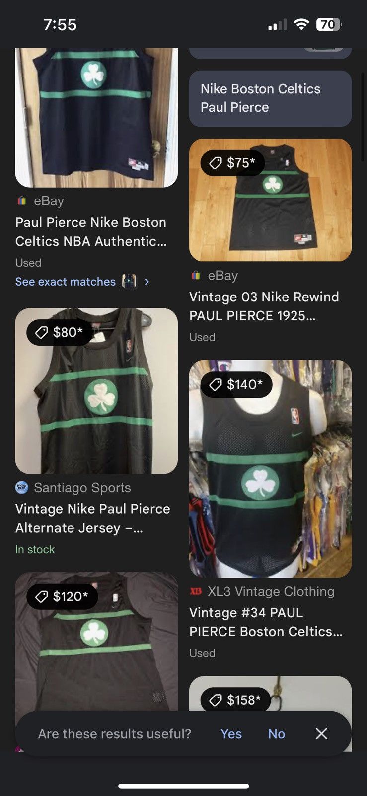 NBA × Vintage 2003 NBA Boston Celtics Paul Pierce #34 Nike Jersey Size M Size US M / EU 48-50 / 2 - 8 Thumbnail
