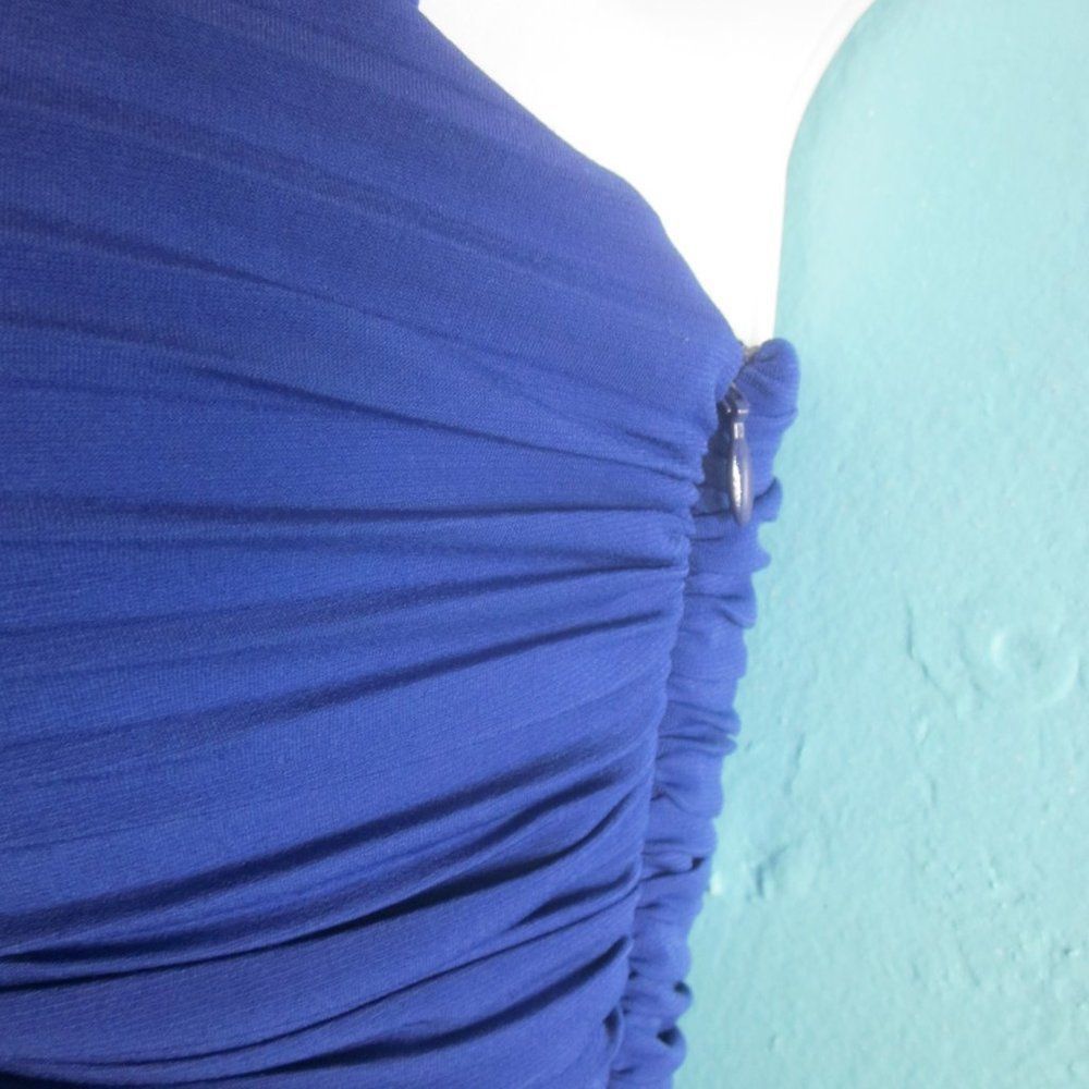Nicole Miller Nicole Miller Blue Ruched Bodycon Dress Size 2 Vintage 80's Size XS / US 0-2 / IT 36-38 - 10 Thumbnail