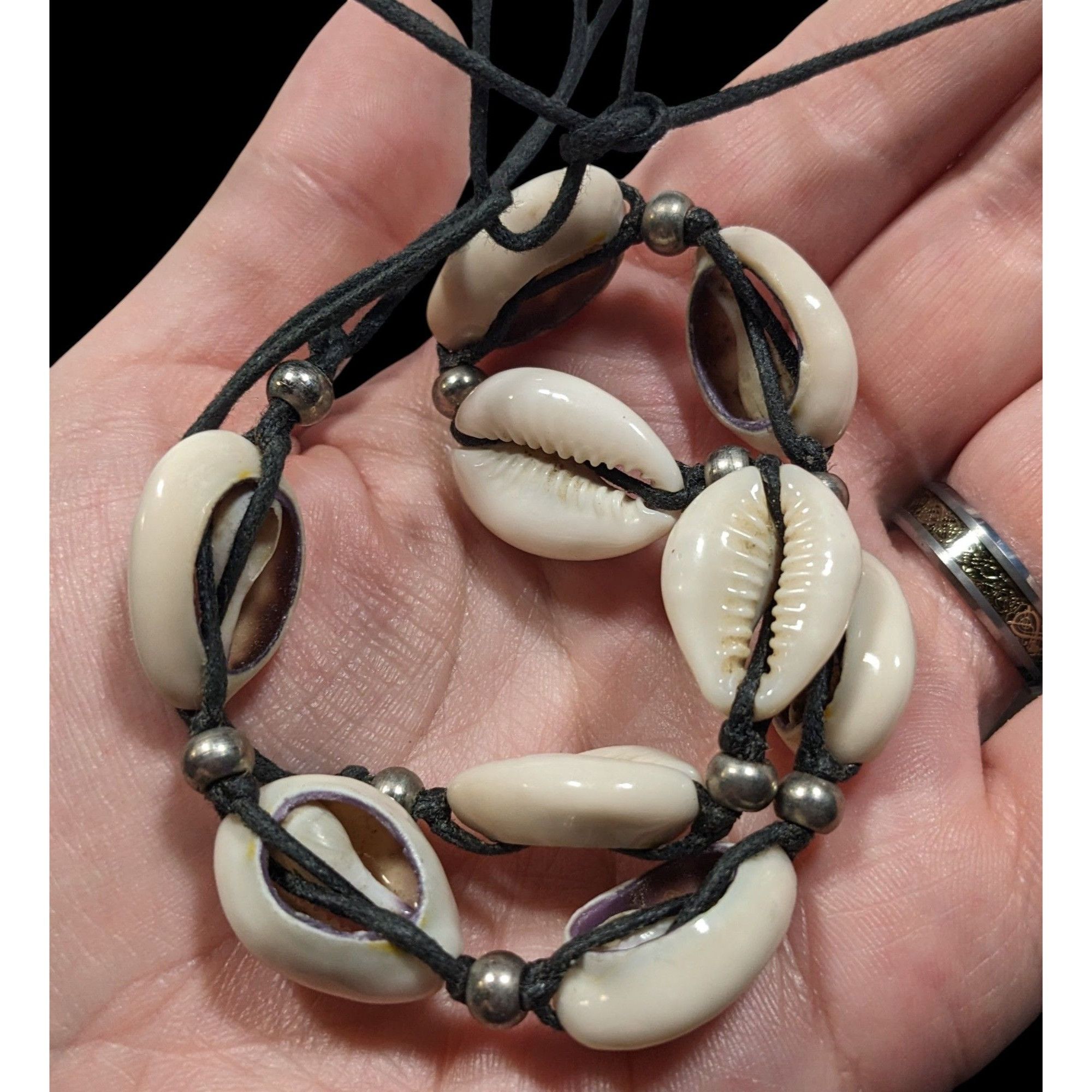 Other Vintage 90s Beachy Puka Shell Tie On Necklace With Silver To Size ONE SIZE - 3 Thumbnail