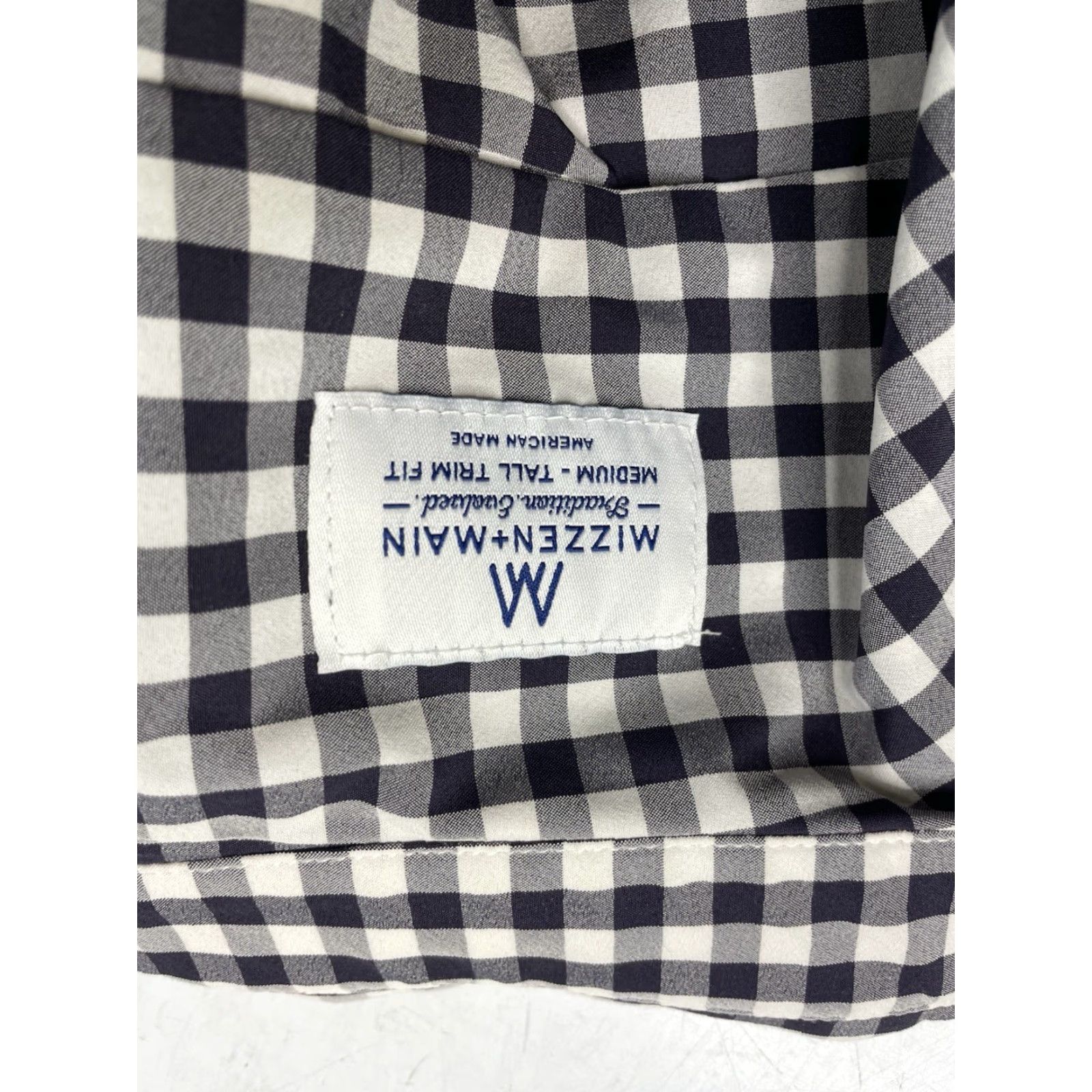 Mizzen+Main Mizzen+Main Shirt Mens MT Gingham Check Plaid Button-Up Long Sleeve Spread Collar Slim Fit Multicolor Polyester Spandex Size US M / EU 48-50 / 2 - 8 Thumbnail