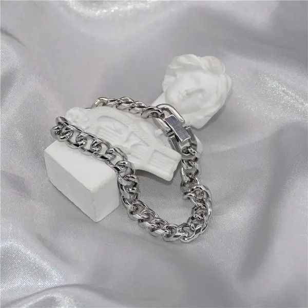 Jewelry Titanium Steel Link Chain Bracelet for Men Women Size ONE SIZE - 4 Thumbnail