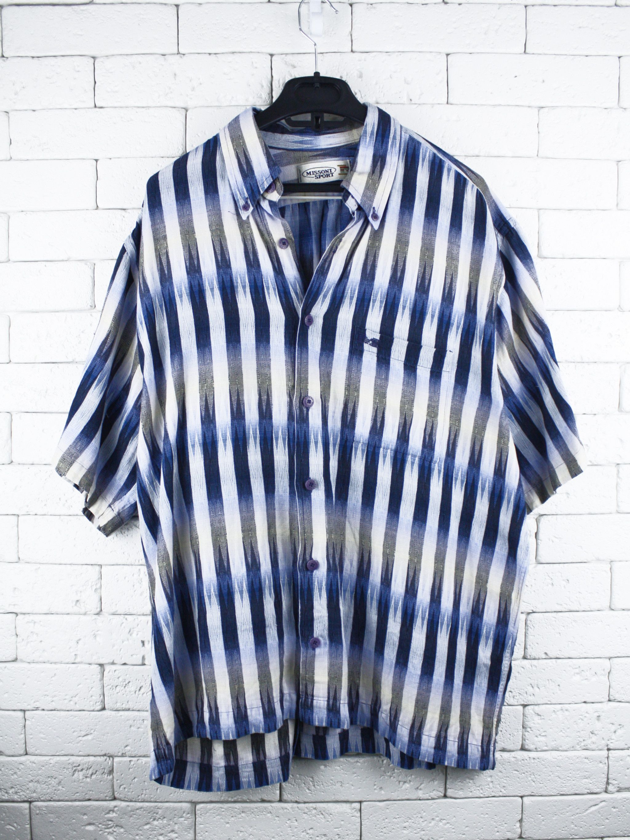 Missoni Sport Striped Short Sleeve Shirt Vintage