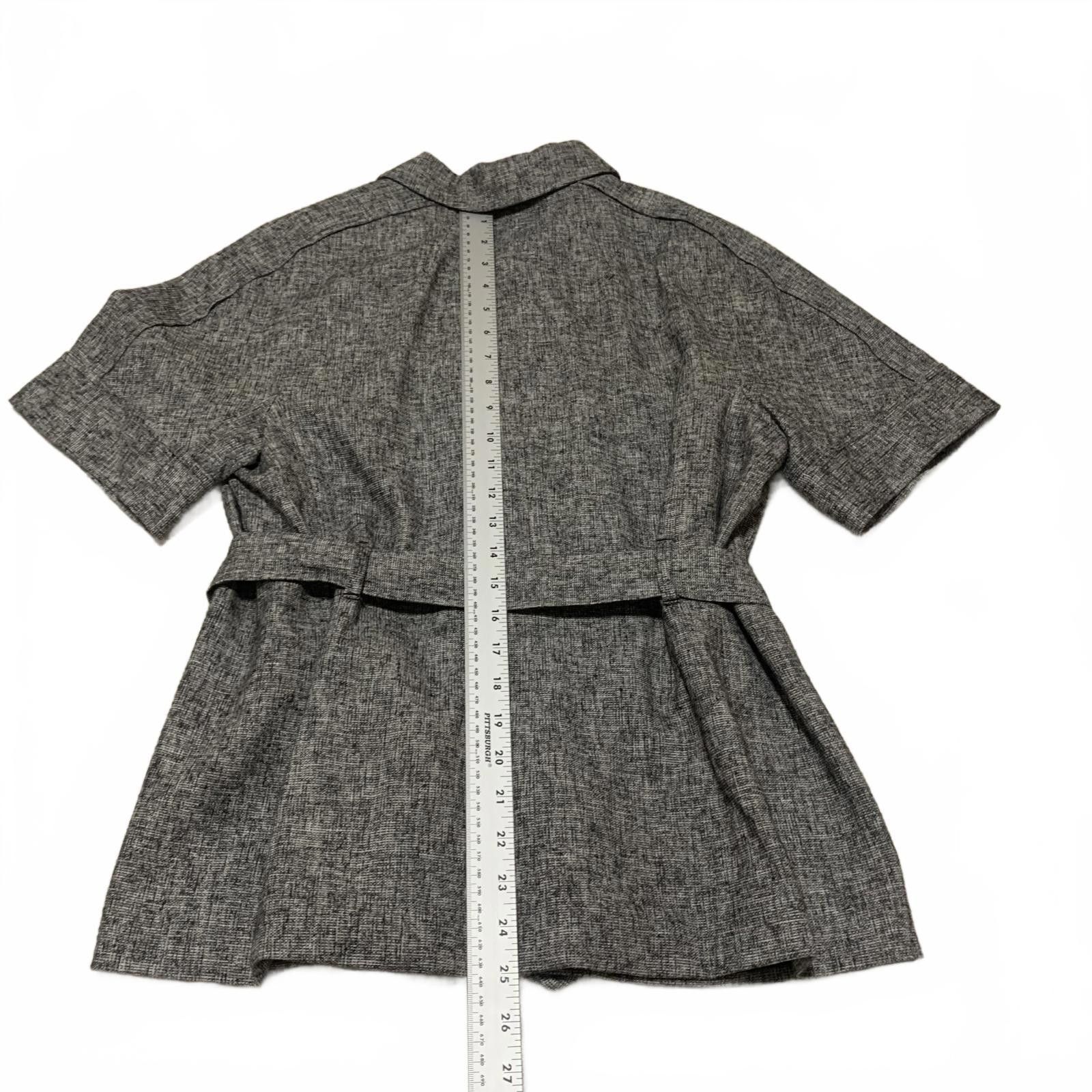 Ann Taylor Ann Taylor Women's Size 12 Gray Short Sleeve Belted Blazer Size XL / US 12-14 / IT 48-50 - 7 Thumbnail