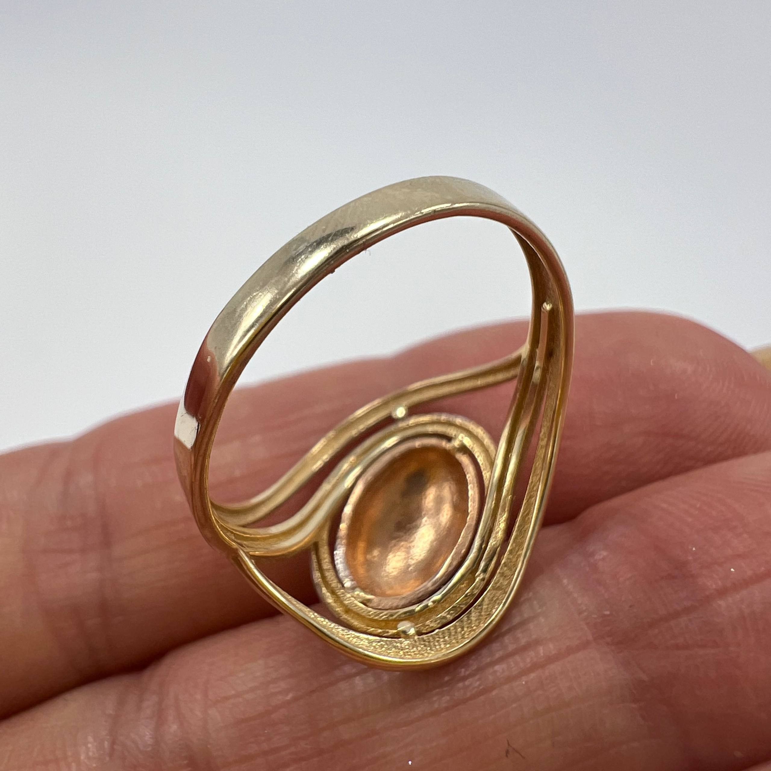 Other 14K Gold Ring Oval Rose Yellow White Gold 2.4g Size 7 Size ONE SIZE - 7 Thumbnail