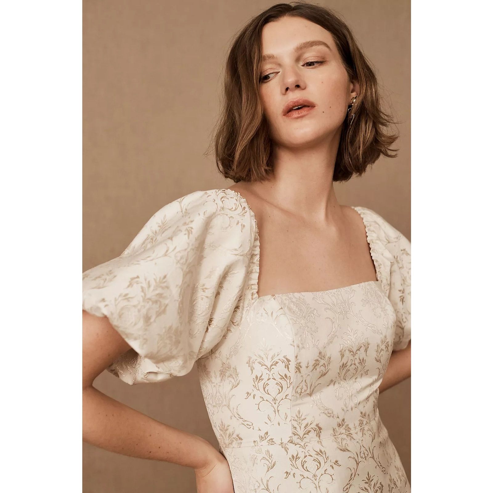 Anthropologie × Sachin & Babi New Sachin & Babi Kendal Mini Dress $248 SIZE 12 Ivory Gold Size XL / US 12-14 / IT 48-50 - 3 Thumbnail