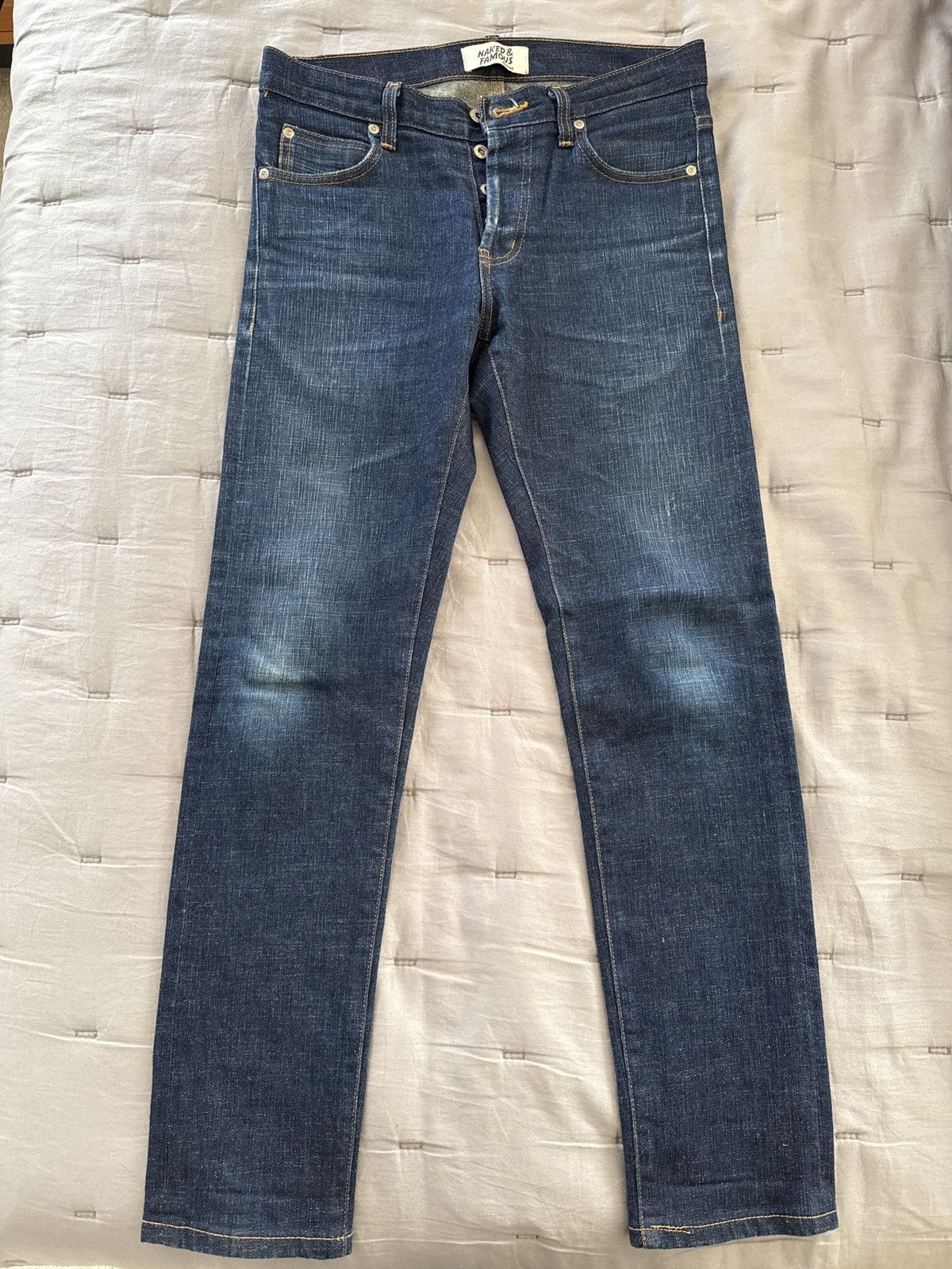 Naked & Famous Naked & Famous Perfect Blue Slub Selvedge Stretch Super Guy Size US 30 / EU 46 - 2 Thumbnail
