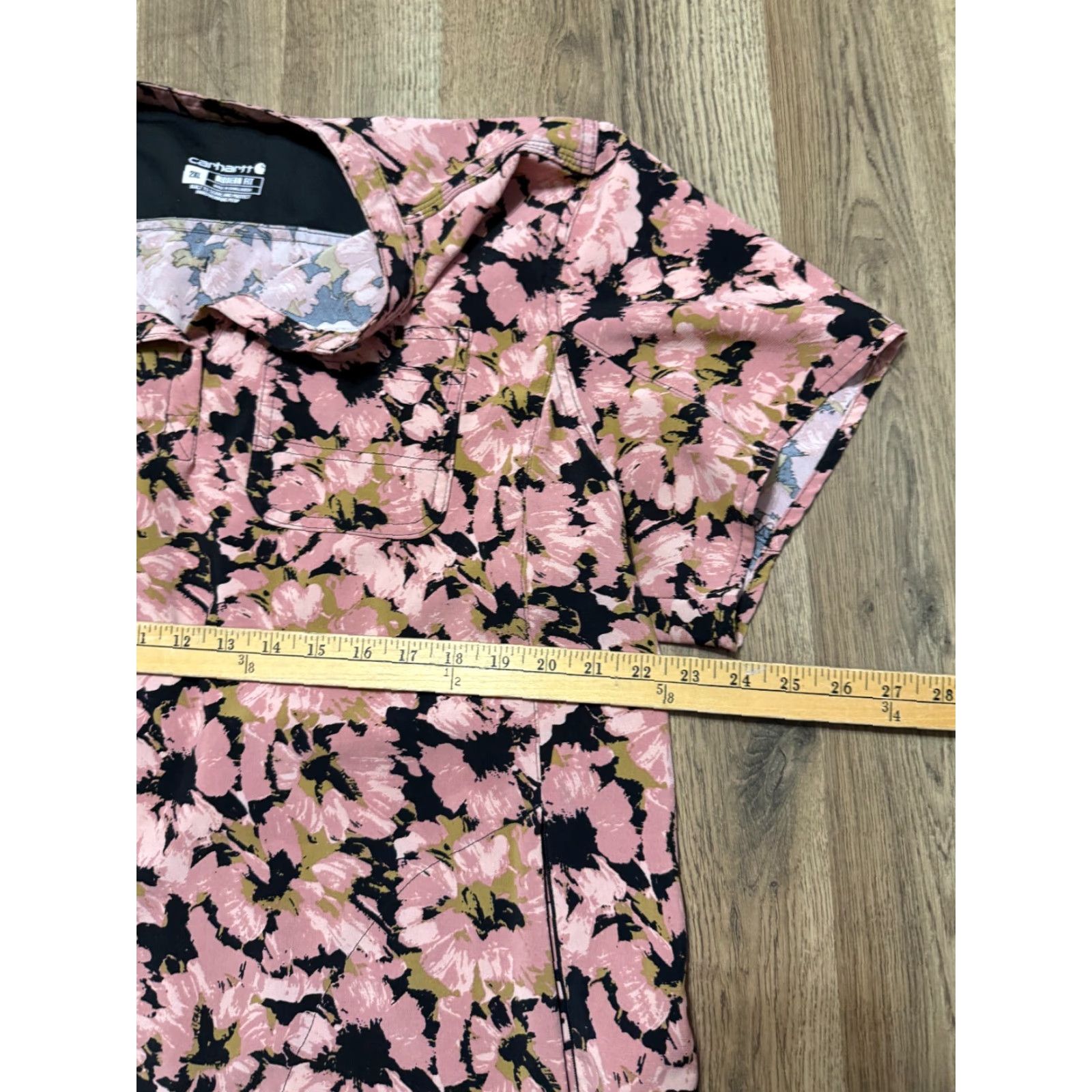 Carhartt Carhartt Shirt Women's 2XL Pink Brown Black Floral 1/4 Buttons Size XXL / US 16-18 / IT 52-54 - 6 Thumbnail