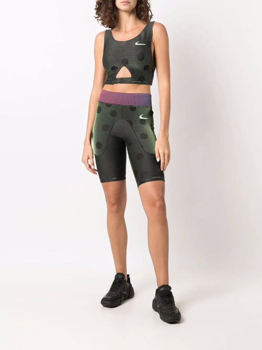 Nike × Off-White o1mle0425 Performance Crop Top in Black & Green Size M / US 6-8 / IT 42-44 - 6 Thumbnail