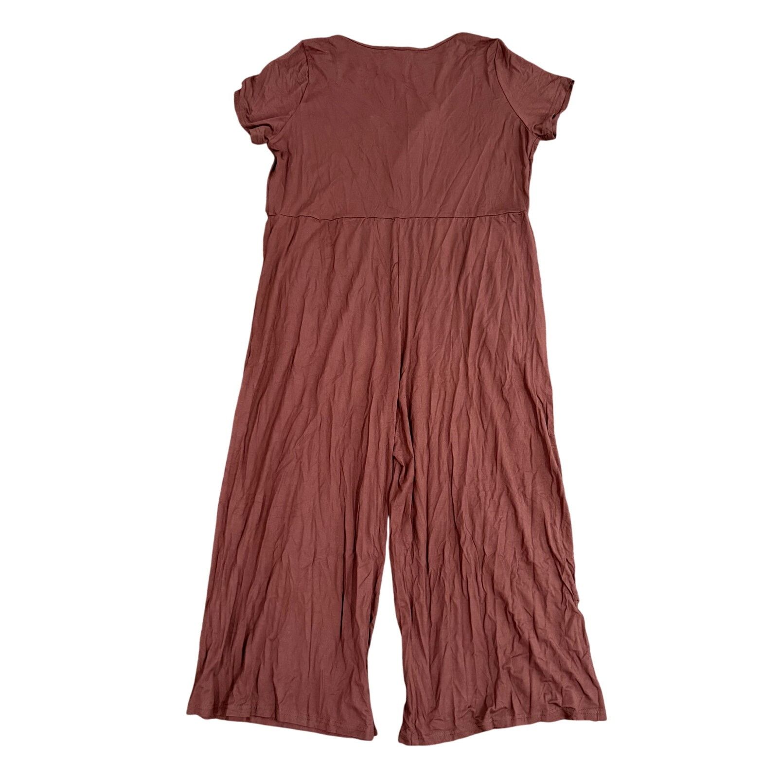 Shein Women's Plus Short Sleeve Lightweight Cropped Jumpsuit, 1XL Size 42" / US 20 - 2 Thumbnail