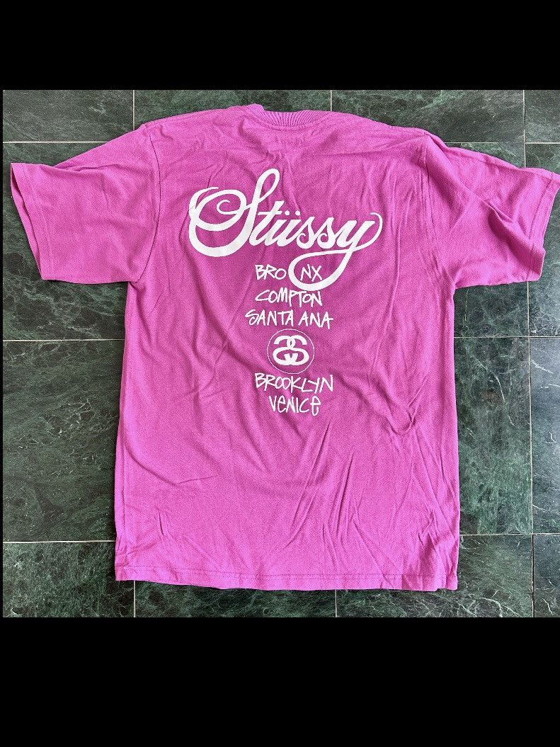 Stussy NEW STUSSY WORLD TOUR STREETWEAR TSHIRT BERRY PURPLE M TOKYO Size US M / EU 48-50 / 2 - 6 Thumbnail