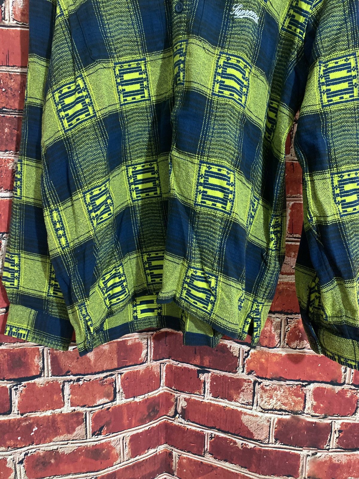 Supreme Supreme Hooded Shadow Plaid Shirt Navy Size US M / EU 48-50 / 2 - 3 Thumbnail