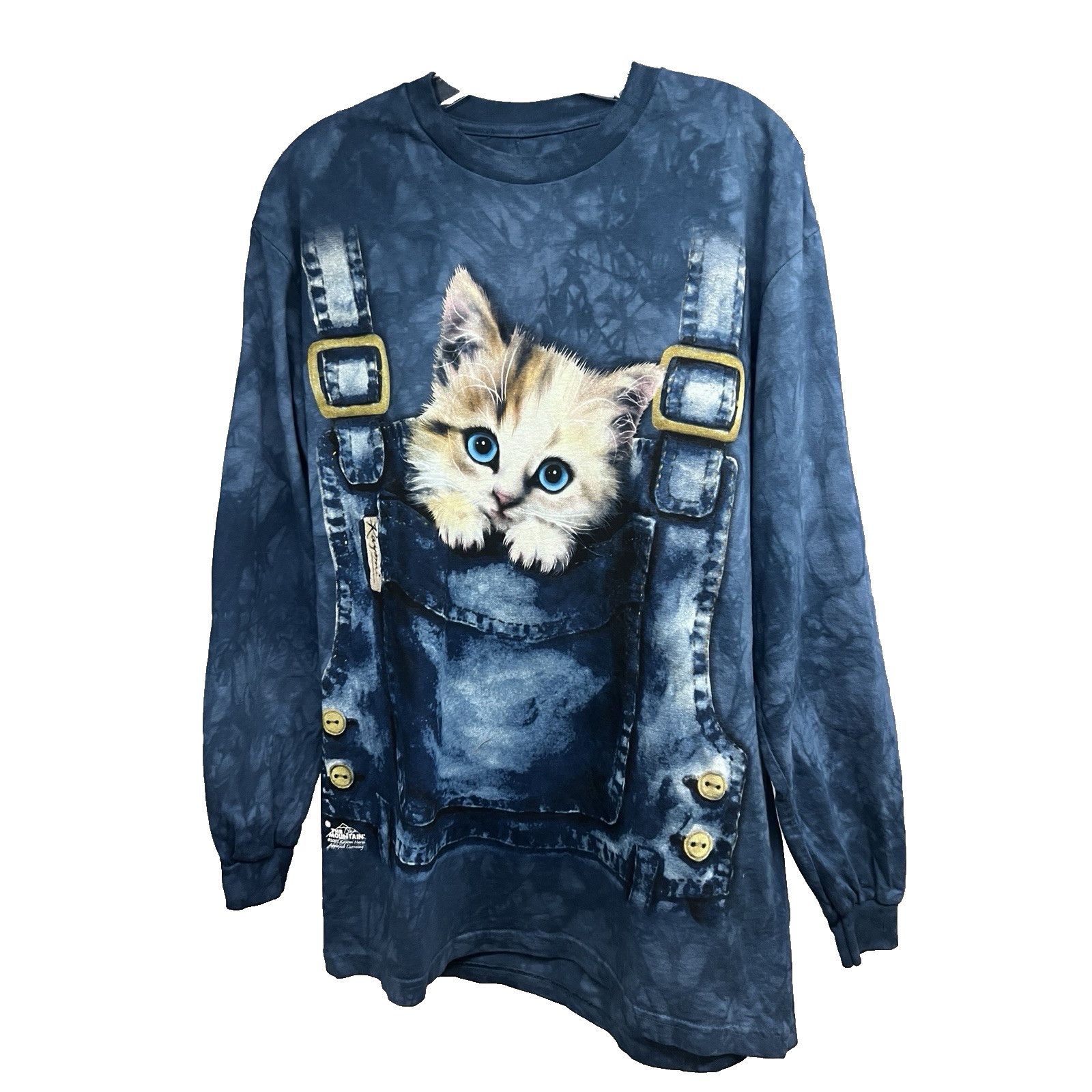 The Mountain The Mountain Blue Tie Dye Pocket Kitten Graphic T-Shirt M Size US M / EU 48-50 / 2 - 1 Thumbnail