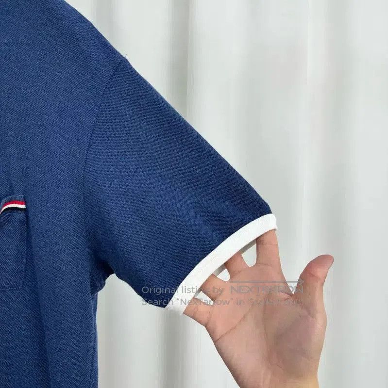Thom Browne Thom Browne Summer Blue Striped Logo Polo . Size US M / EU 48-50 / 2 - 4 Thumbnail