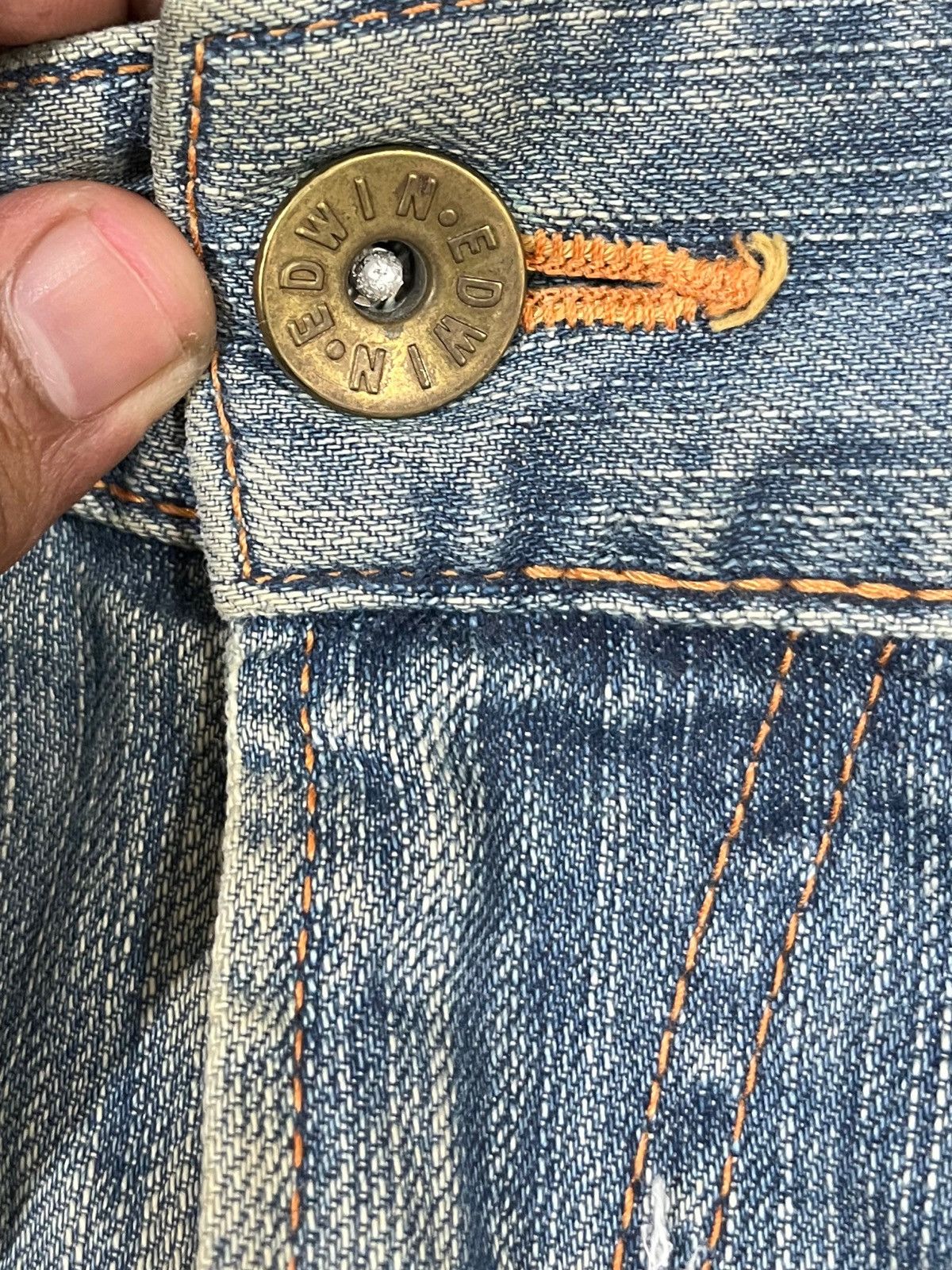 Edition Japan Vintage Edwin 503 Blue Trip Distressed Denim Size US 32 / EU 48 - 7 Thumbnail
