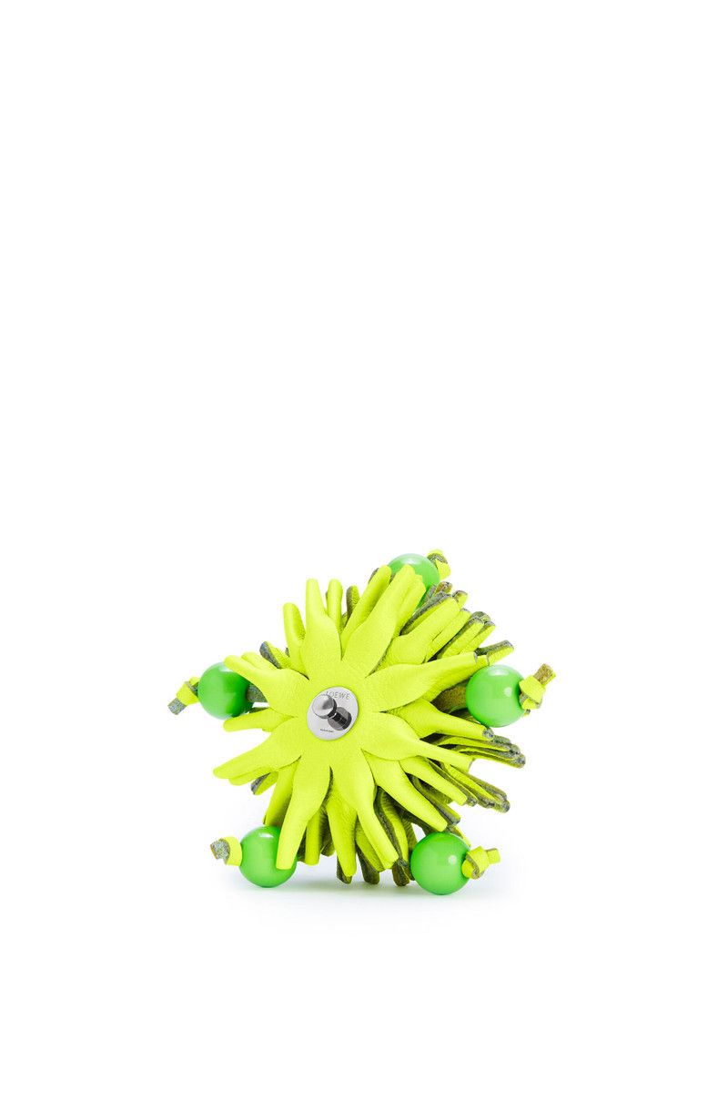 Loewe o1in1g0526 Size: OS / Stud Flower in Classic Calfskin Green Size ONE SIZE - 3 Thumbnail