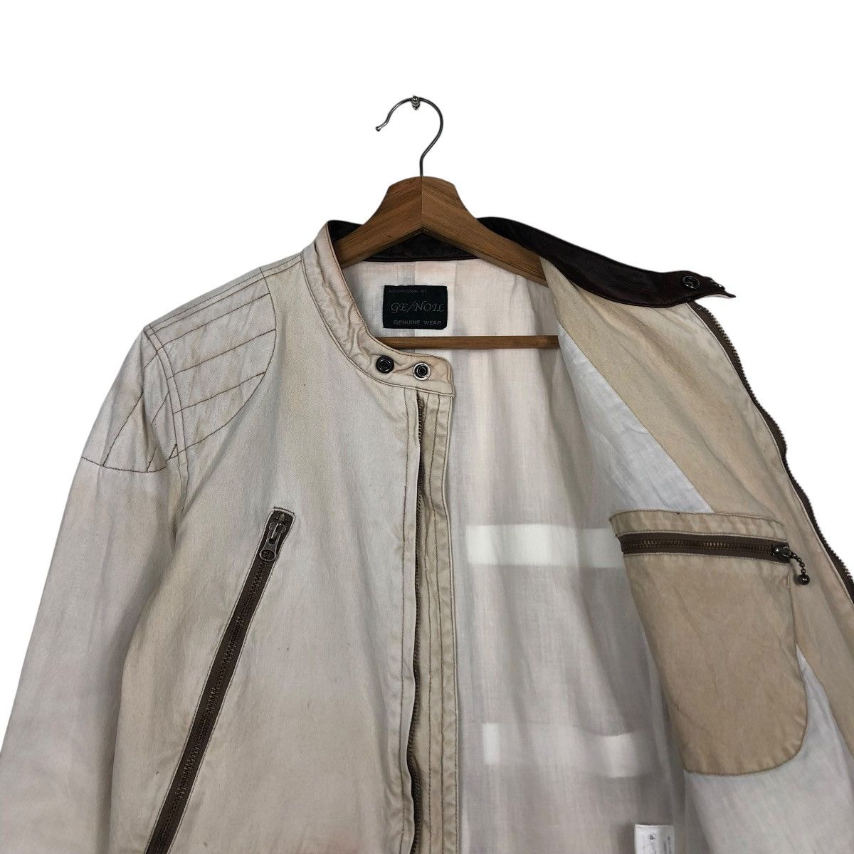 Japanese Brand 🔥CROPPED BIKER LEATHER JACKET COWHIDE GE/NOIL GENUINE WEAR Size US L / EU 52-54 / 3 - 14 Thumbnail