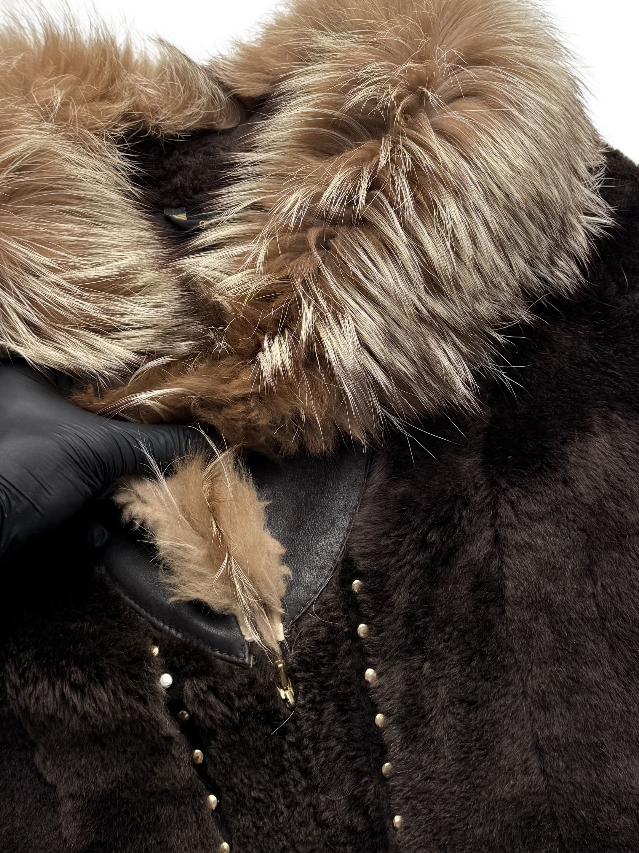Japanese Brand Vintage Real Leather/Sheepskin Jacket With Real Fur Details Size M / US 6-8 / IT 42-44 - 10 Thumbnail