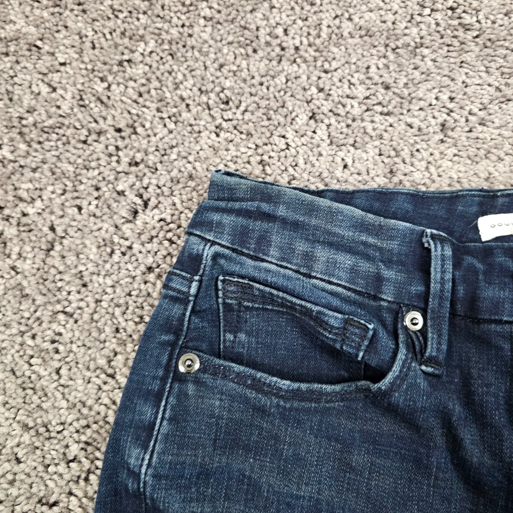 Good American Good American Jeans Women 27 High Rise Crop Dark Wash Stretch Denim 25 Inseam Blue Size 27" / US 4 / IT 40 - 3 Thumbnail