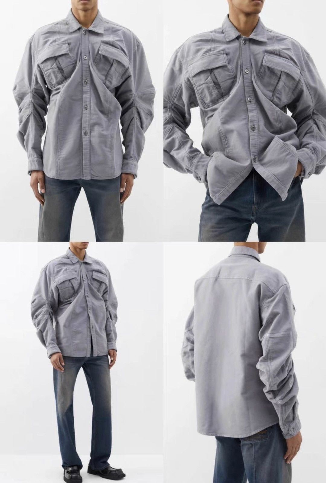 Y/Project Y/Project 23SS Gray Cargo Pocket Pleated Wide-Sleeve Jacket Size US M / EU 48-50 / 2 - 3 Thumbnail