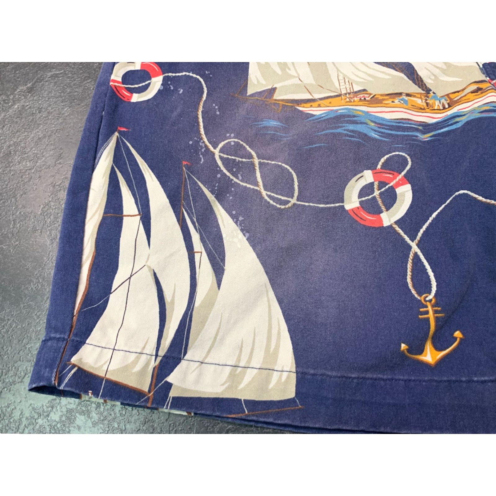 Ralph Lauren VINTAGE Ralph Lauren Polo Shorts Men 42 Navy Blue Cotton Chino Camp Sailboats Sz 42 Size US XL / EU 56 / 4 - 3 Thumbnail