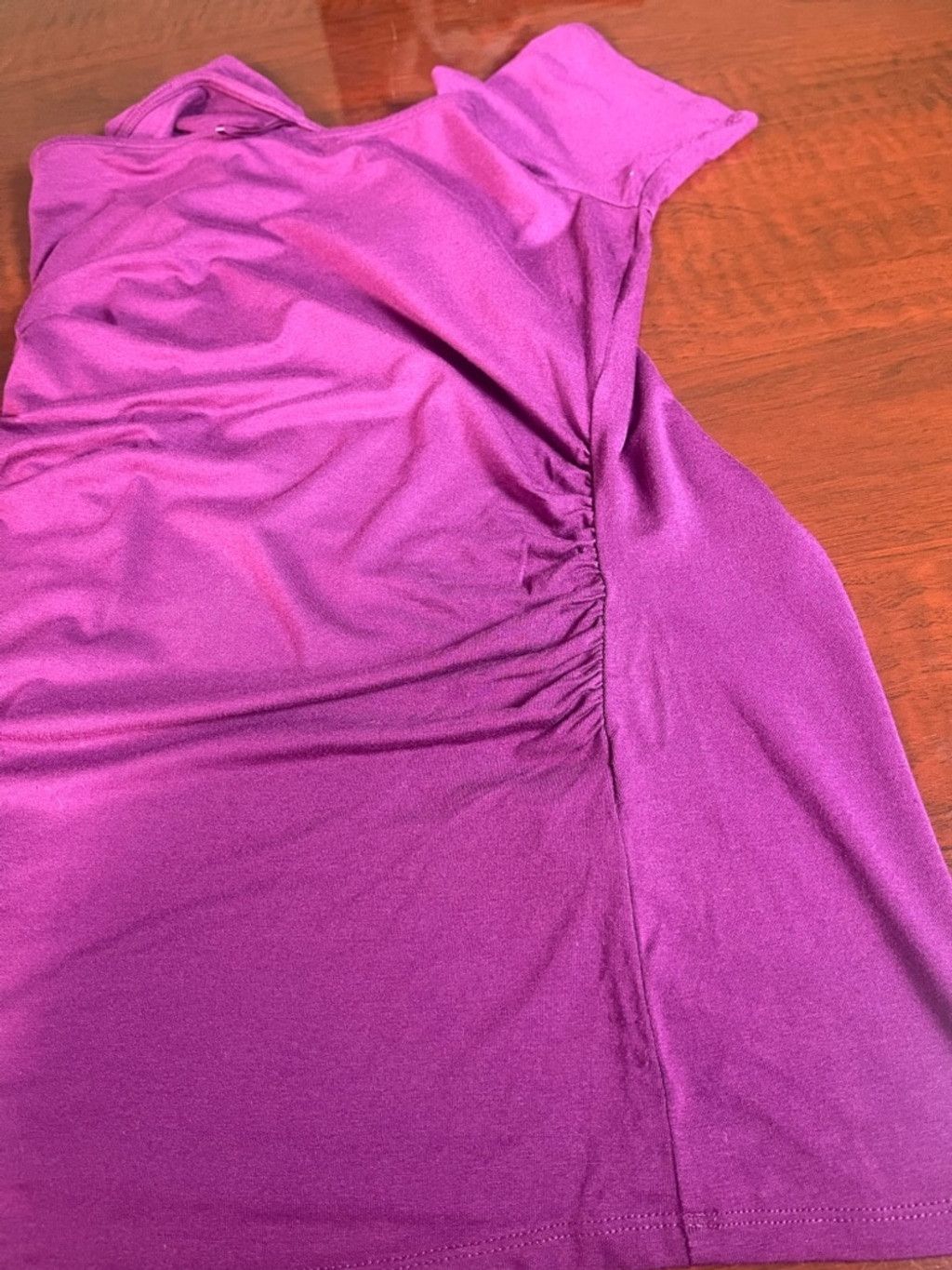 White House Black Market White House Black Market Purple Ruched Off Shoulder Top Y2K Size M / US 6-8 / IT 42-44 - 8 Thumbnail